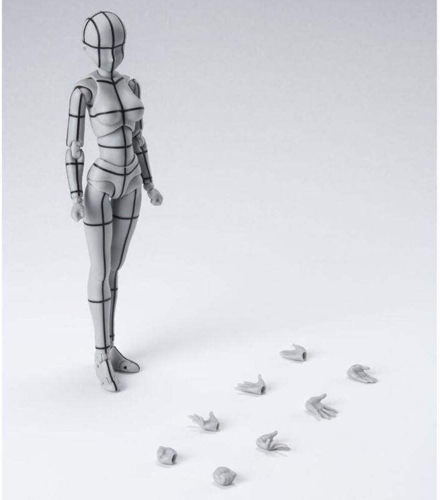 BANDAI SPIRITS S.H. Figuarts Body-chan -Wire Frame Gray Color Ver., Approx. 5.3 inches (135 mm), PVC & ABS Pre-painted Action Figure