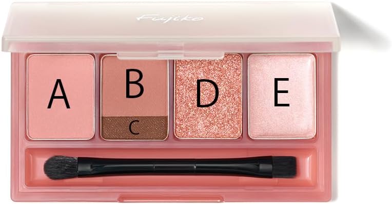 Fujiko Multi-Easy Palette, 01 Impulse Pink, 0.1 oz (3.8 g), Eye Shadow, Highlight, Multi-Cosmetic, Gorgeous Correction, Travel