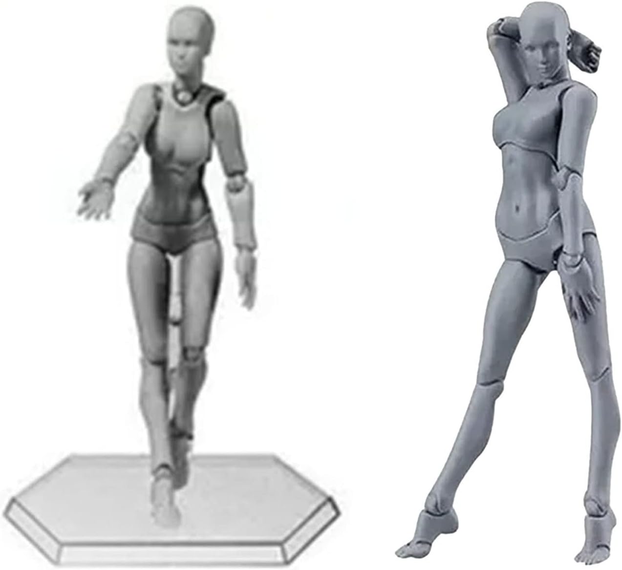 Figma Youth 2.0 Action Figure Model, Silver Grey Skin Tone, Articulated Joints, Adult Desk Toy, Grey and Orange Skin Color (Females #14)