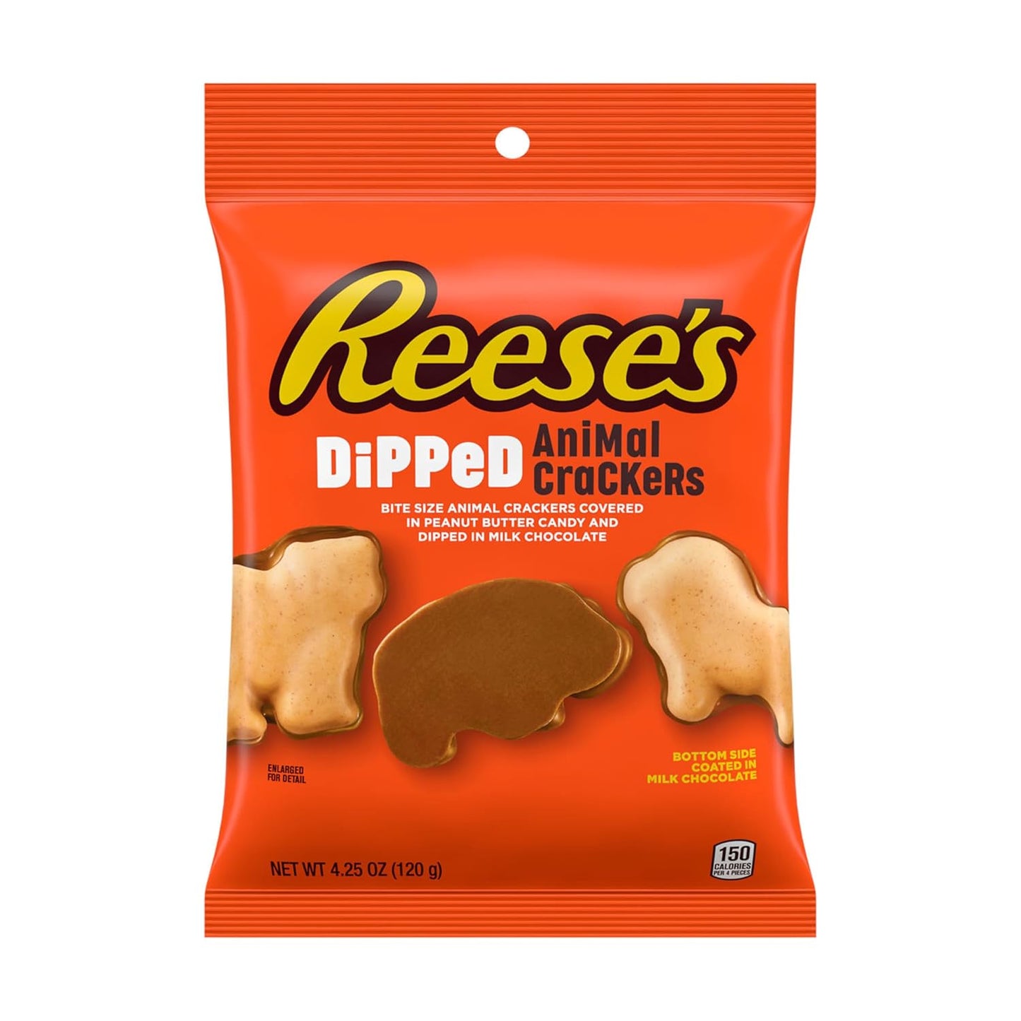 REESE'S Mantequilla de maní de chocolate sumergida, bolsa de galletas de animales, 4.25 oz