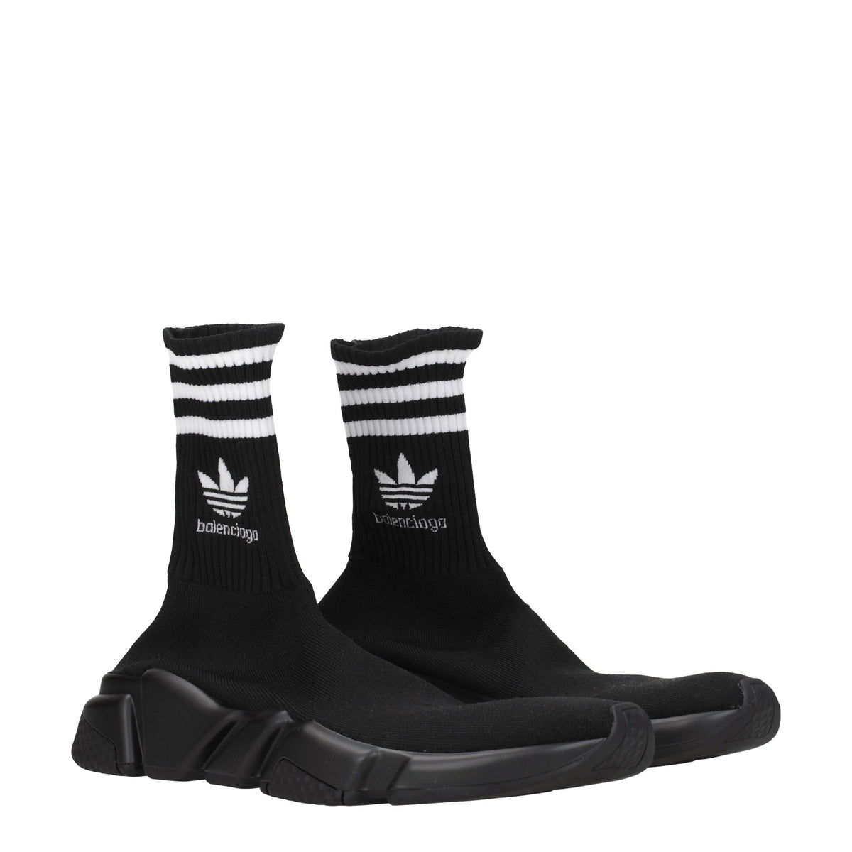 Balenciaga バレンシアガスニーカーアディダススピードマンファブリックブラック/ホワイト - Image 3