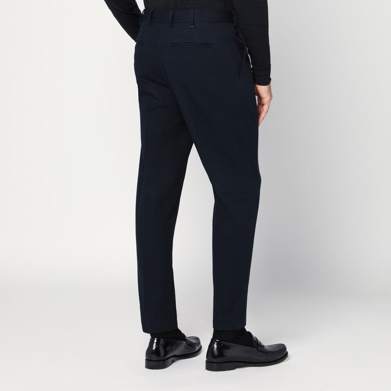 Pt Pt Torino Navy Blue Cotton Trousers - Image 3
