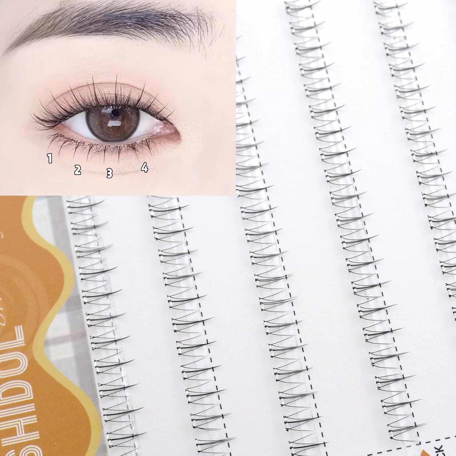 LASHIDOL partial false eyelashes straight pita lashes lower eyelashes false eyelashes glued eyelashes false lower eyelashes partial false eyelashes free natural non-glue eyelashes segmented self