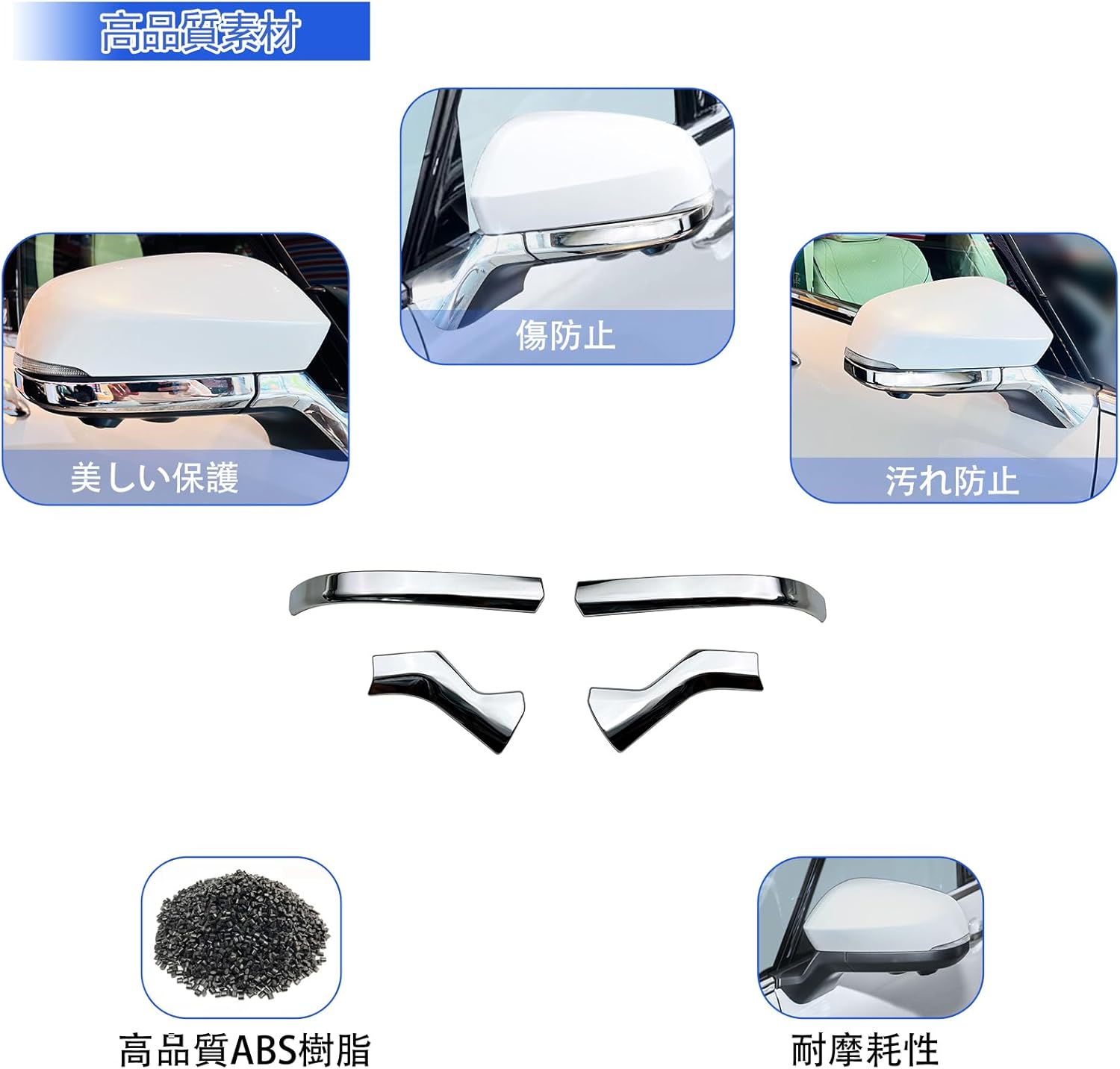 [GIKAKU] New Alphard 40 Series Vellfire 40 Series Accessory Parts Door Mirror Garnish Garnish Door Mirror Cover Exterior Custom Parts Vehicle Specific Design STYLE 2 (Bright Silver)