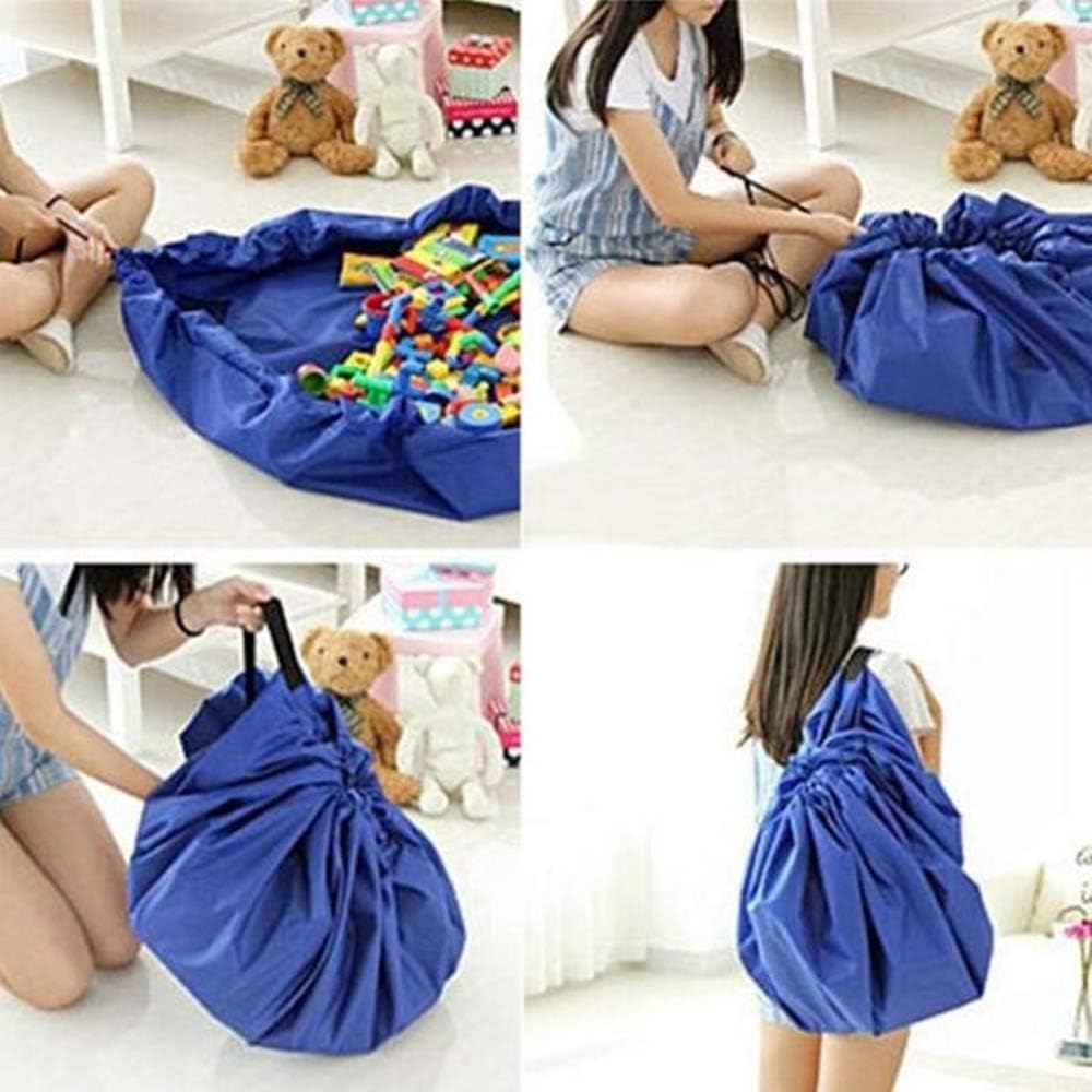 Samcos Toy Storage Bag, Children's Play Mat, Large Capacity, Diameter 59.1 inches (150 cm), Foldable Baby Toy Storage Bag, Easy Cleanup, Storage Supplies (Light Green)