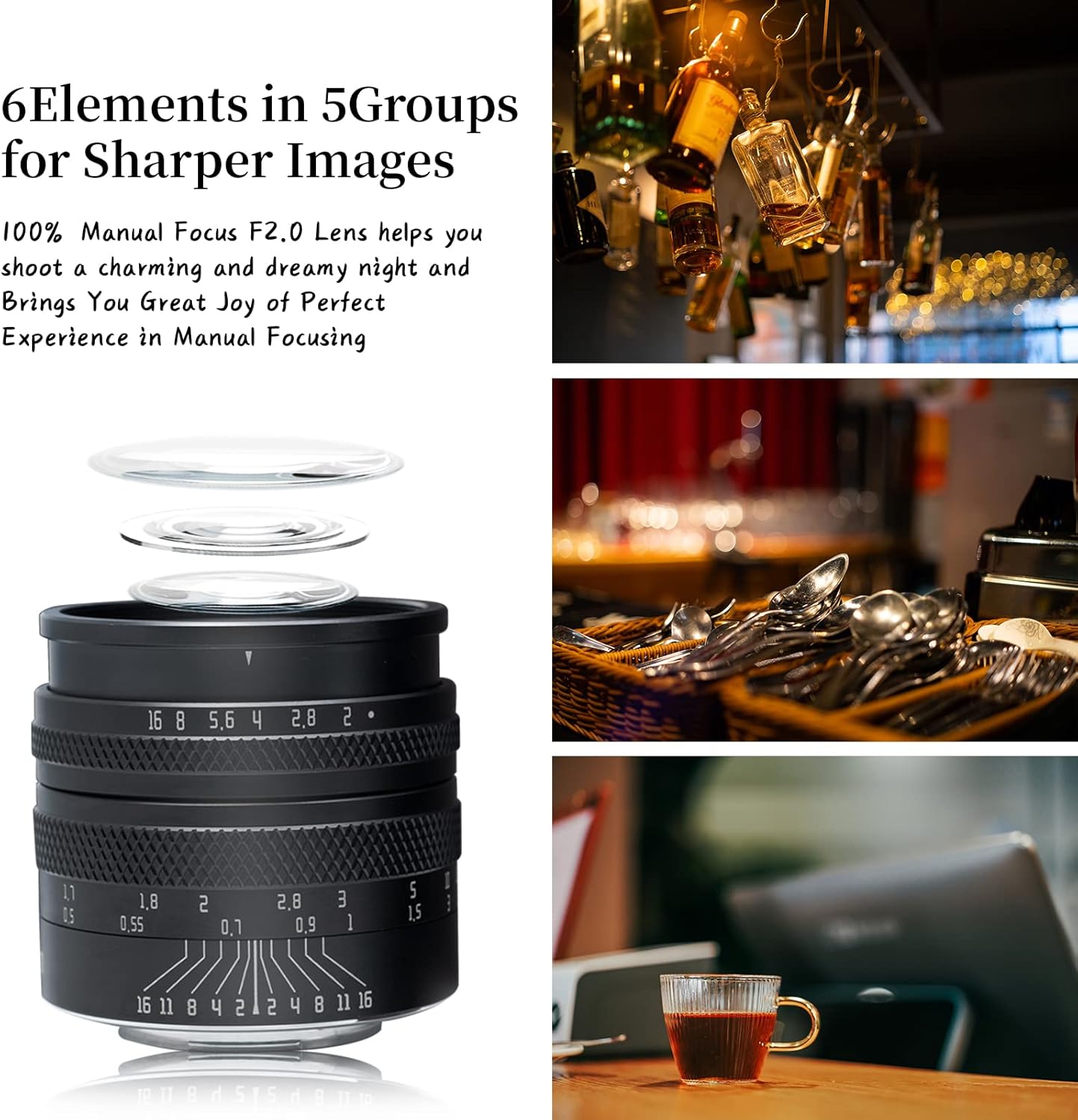 AstrHori 50mm F2.0 Full Frame Large Aperture Manual Focus Prime Lens with Blur Effect & Filter Slot for Sigma, Leica, Panasonic Large Mount Camera Large TL CL TL2