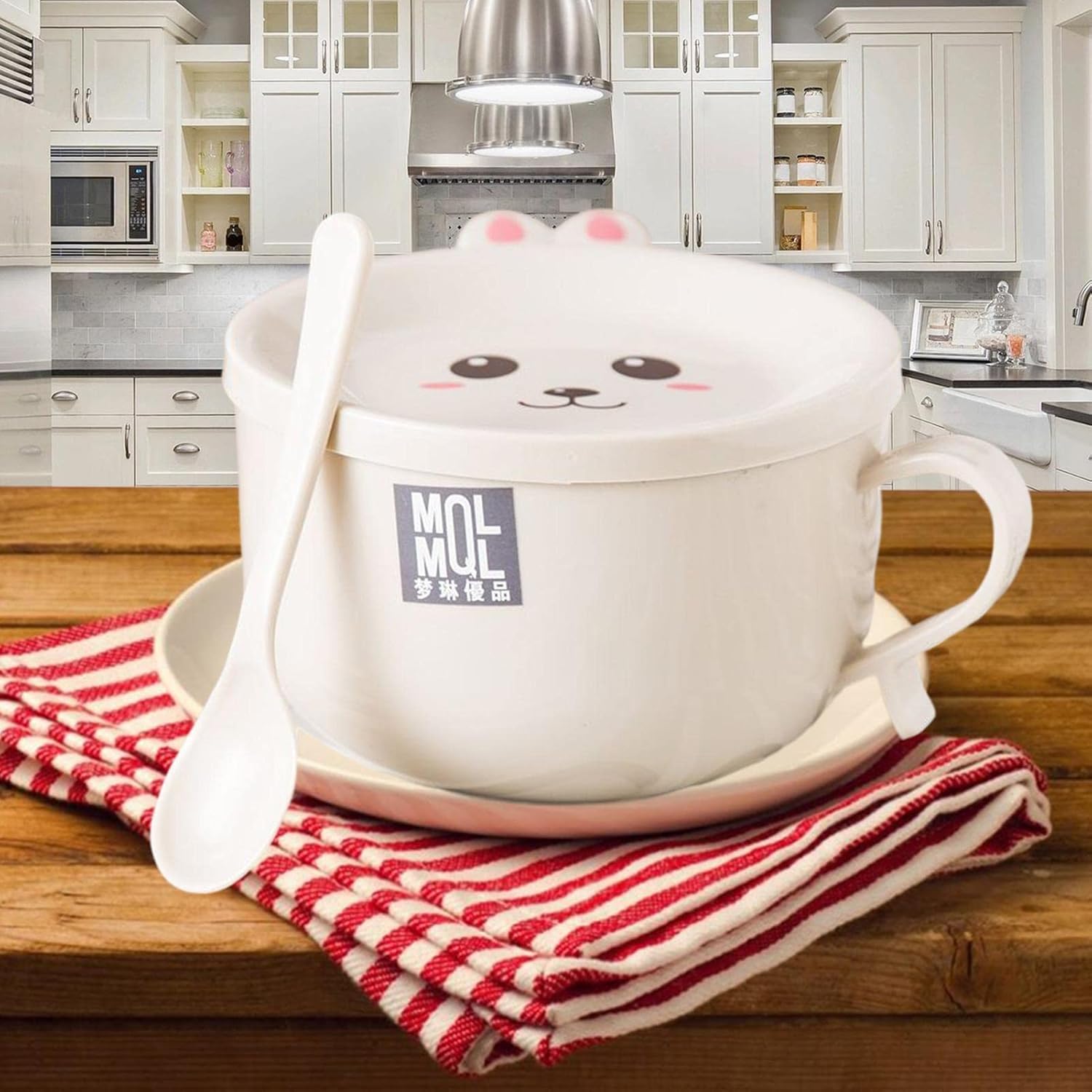 Ramen bowl with lid, cute cat instant ramen bowl, ramen bowl with chopsticks and spoon, ramen rice cooker soup bowl, salad bowl, cereal bowl, pasta bowl, dessert bowl with handle, udon, soba,