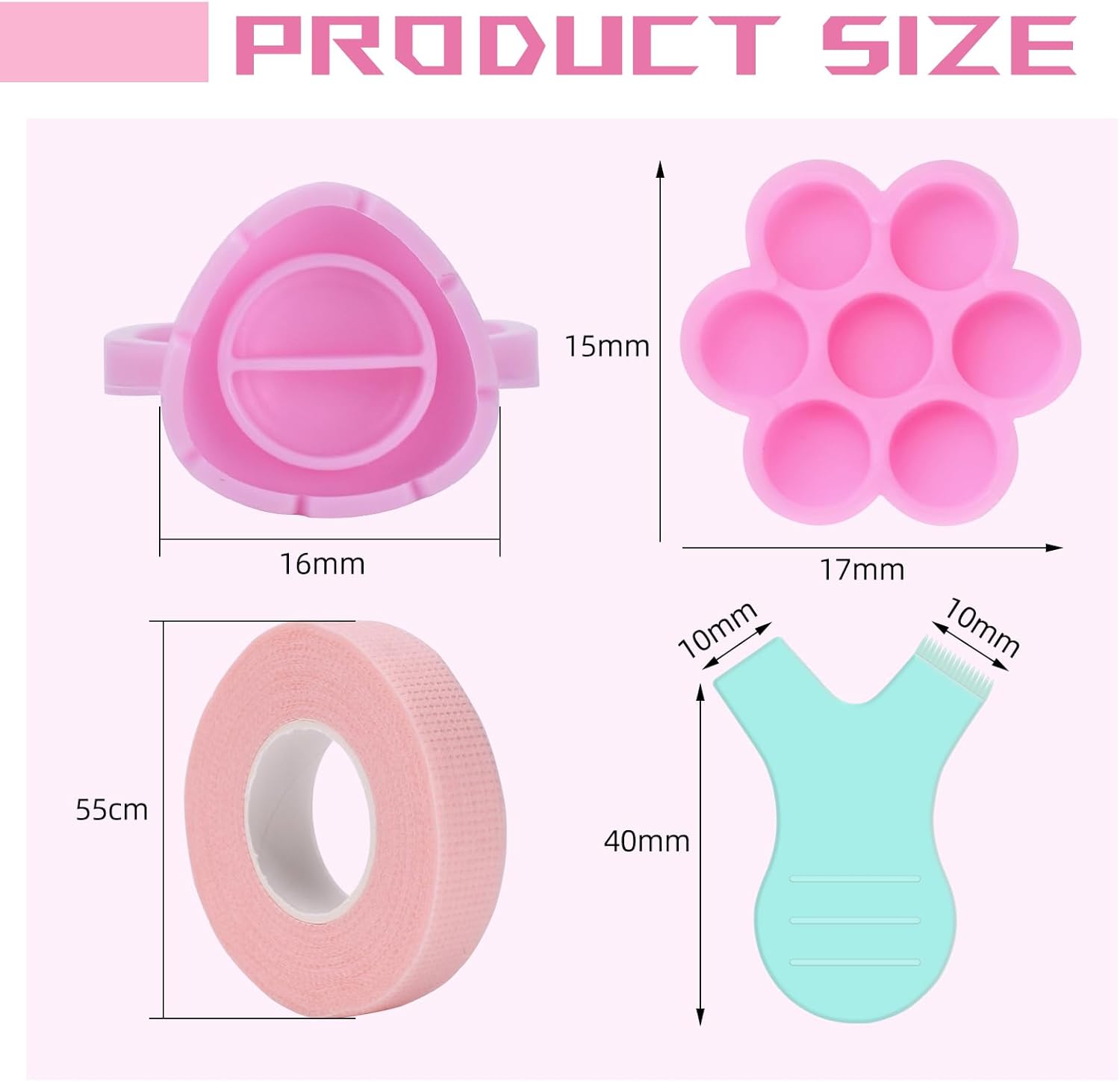 UAKEREDプロ向け まつ毛エクステンション ツールフルセットシリカゲルまつげカールセット5号Yブラシまつげリフトパッド接ぎ木まつげリフトカーラーリングまつげエクステンション用品繰り返し使用可能