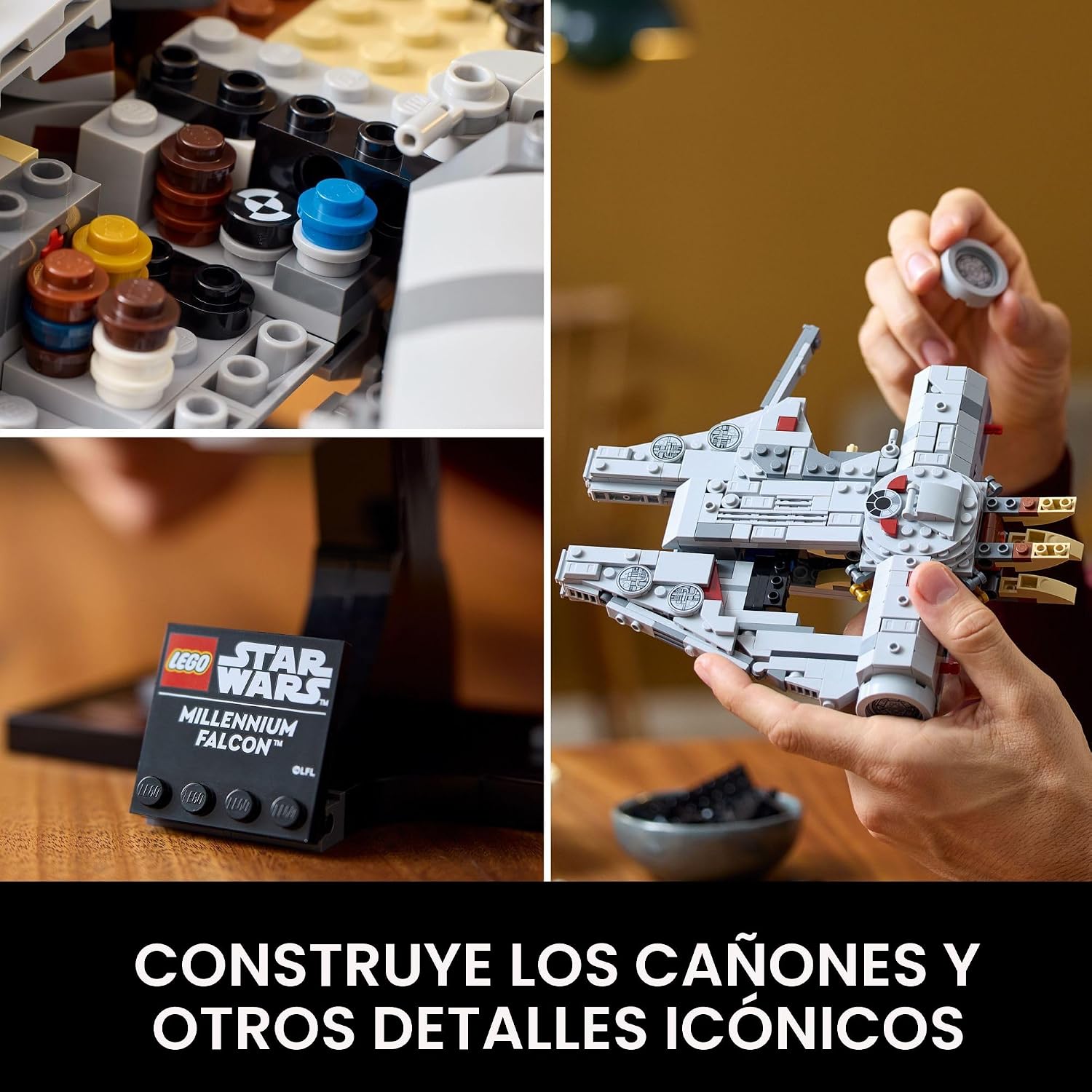 LEGO Star Wars Millennium Falcon 25 aniversario coleccionable – Juego de construcción de bricolaje para adultos, hombres y mujeres, a partir de 18 años – Un modelo de New Hope con soporte de exhibición – Regalo de Star Wars – 75375