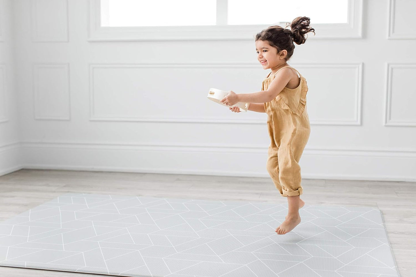 Little Bot Baby Zen Line + Triangle Baby Play Mat, Large, 6.5 x 4.5 ft (200 x 140 cm), 0.6 inch (1.5 cm) Thick, Soft Foam Mat for Babies