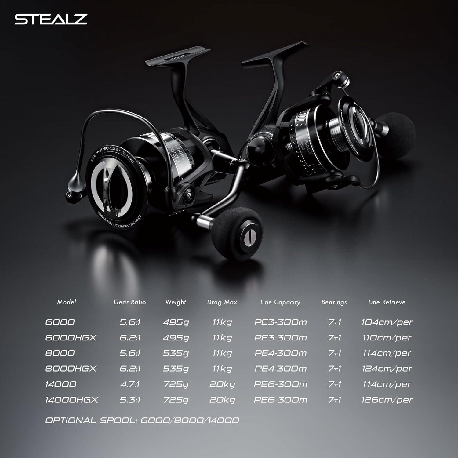 Tailwalk Stealz Large Spinning Reel, Various