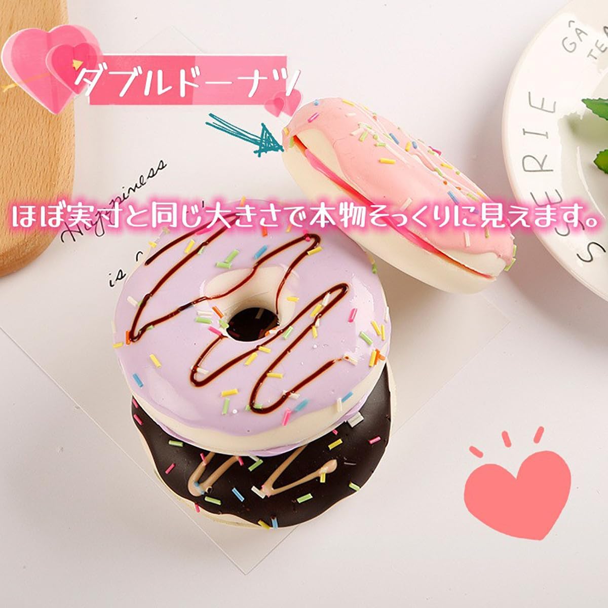 RemeeHi Food Sample Donut Display Specimen Toy Set Photography Prop Decoration Object (Donut 6-Piece Set)