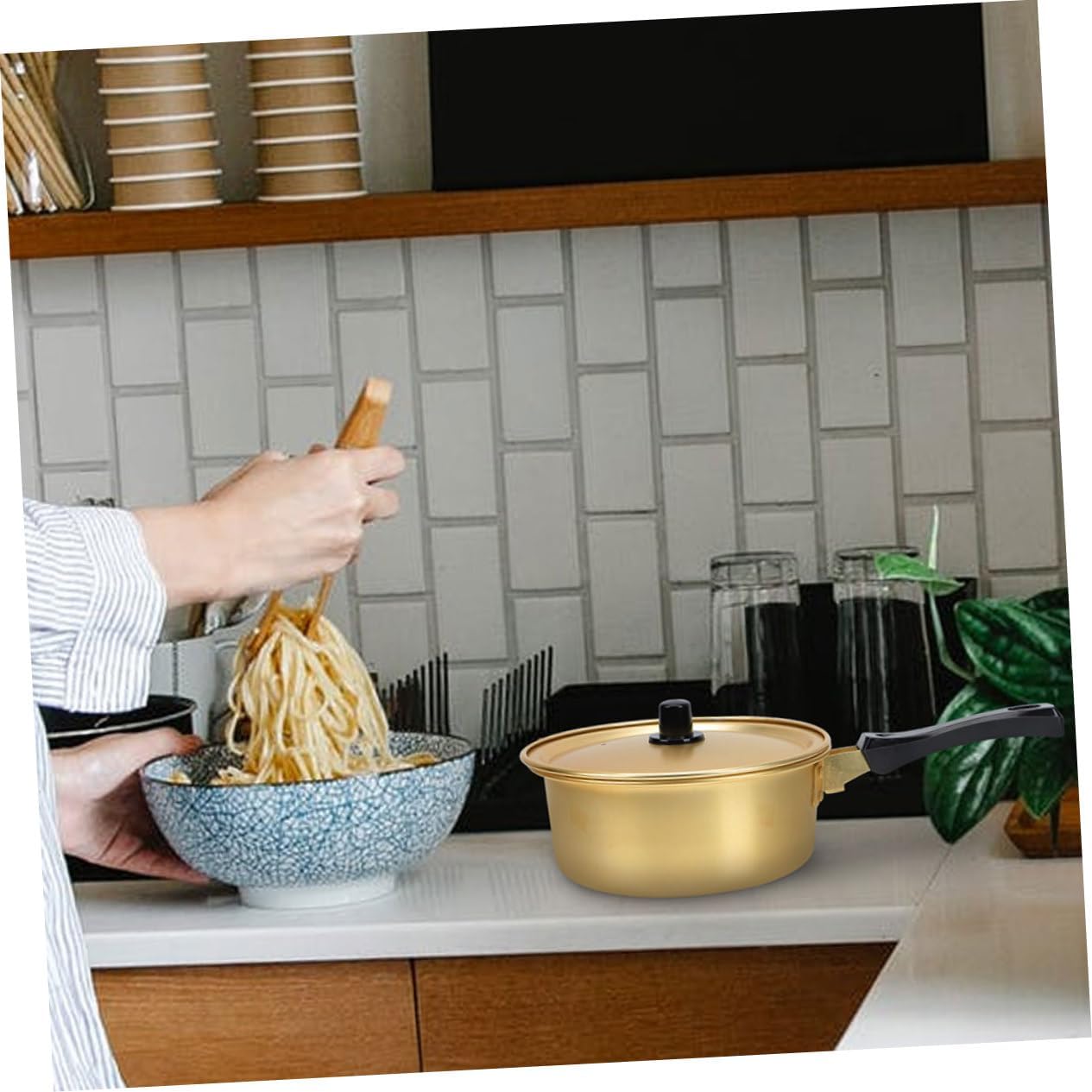 Parliky Korean Hot Pot, Korean Traditional Rice Cooker, Korean Ramen Cooker, Instant Ramen Pot, Stew Pot, Soup Bowl, Udon Rice Bowl, Soup Cooking Pot, Stew Pan, Small Noodle Pot, Ramen Pot, Small Ra
