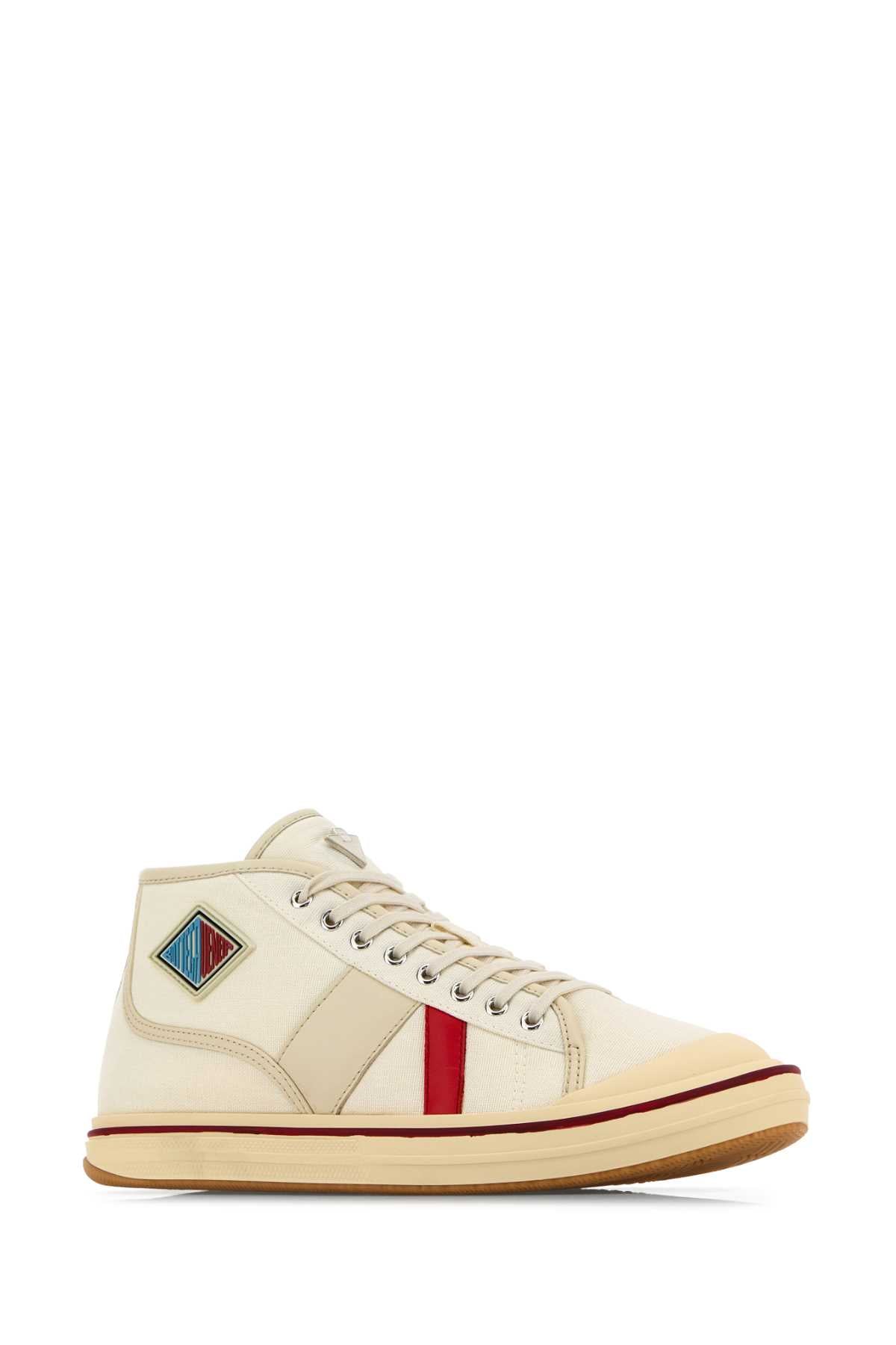 Bottega Bottega Veneta White Canvas Summer Sneakers - Image 3
