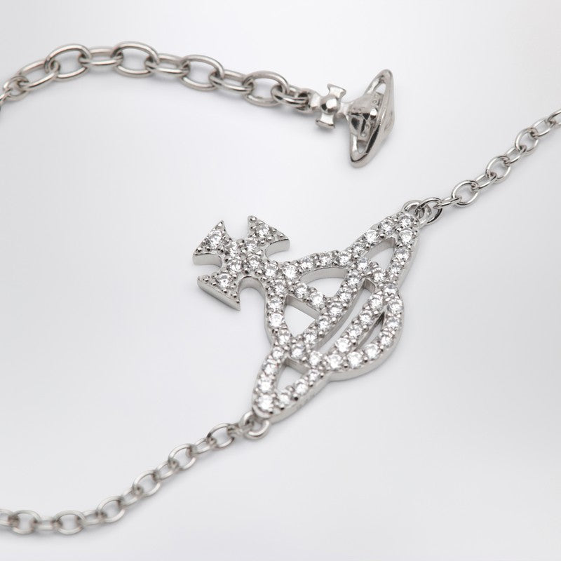 Vivienne Vivienne Westwood プラチナ オーブ ロゴ ブレスレット クリスタル付き - Image 3