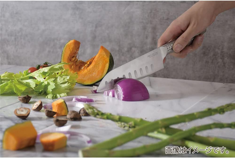 Pearl Metal Santoku Kitchen Knife, All Stainless Steel, 6.5 inches (165 mm), Dishwasher Safe, FN-112 Chef's Steel Creation