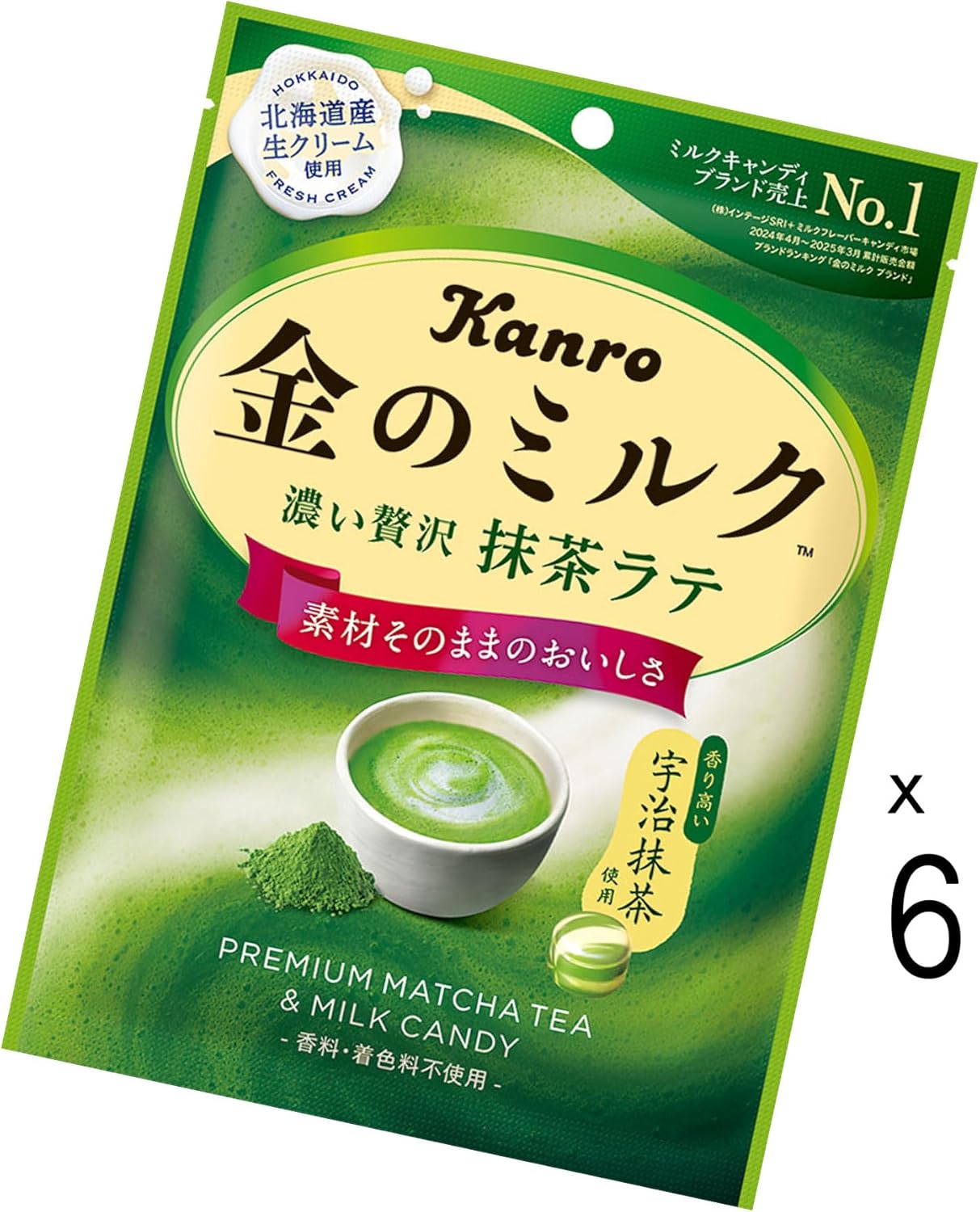 Kanro Golden Milk Candy Matcha Latte, 2.2 oz (61 g) x 6 Packs