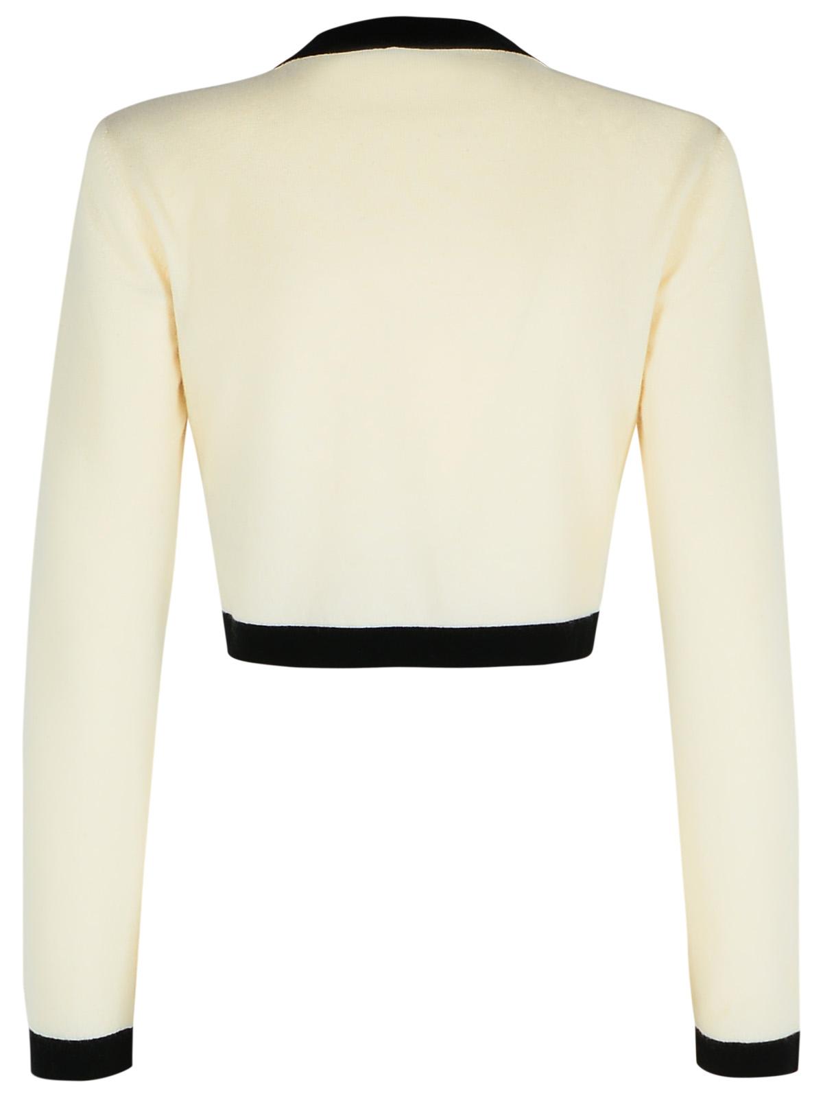 Balmain 'Crop' Creamウールブレンドカーディガン - Image 3