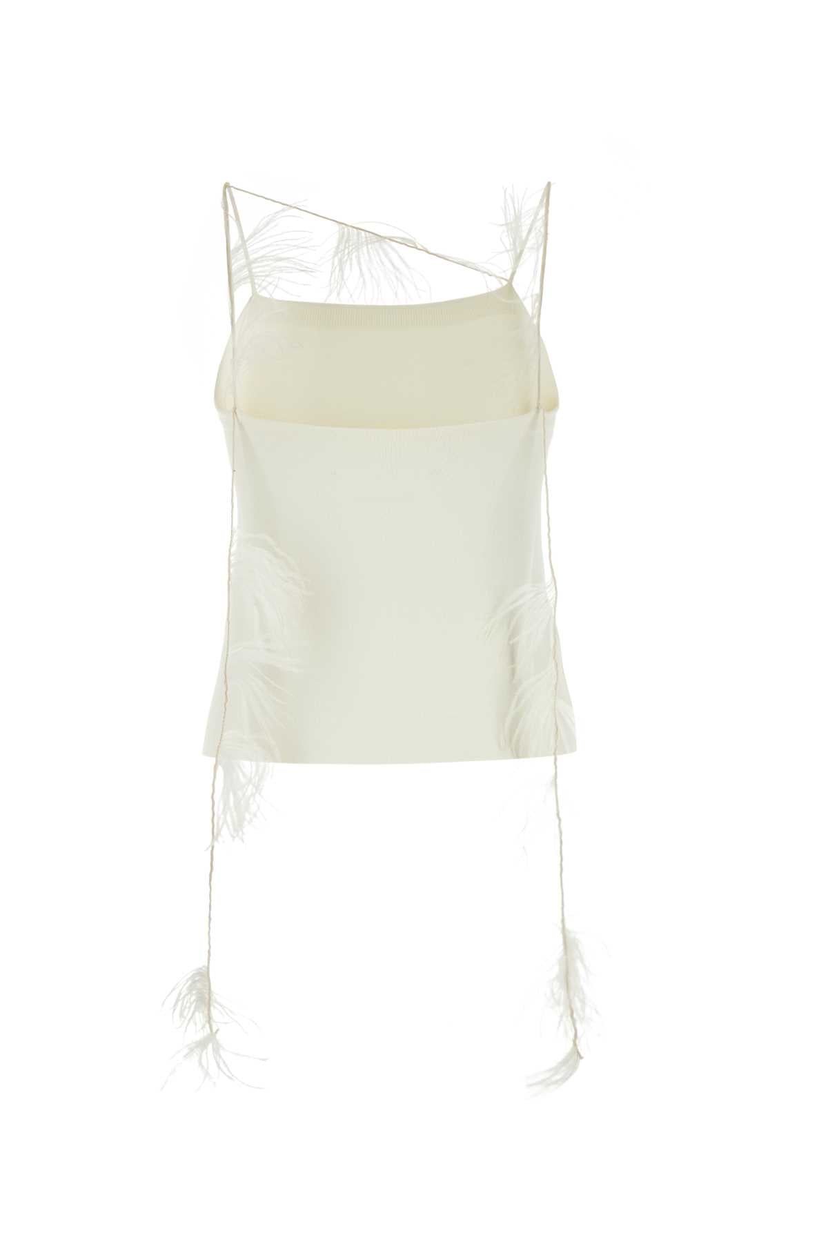 Jil Jil Sander Ivory Viscose Blend Top - Image 3
