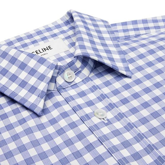 CELINE Cropped shirt in vichy cotton - Image 3