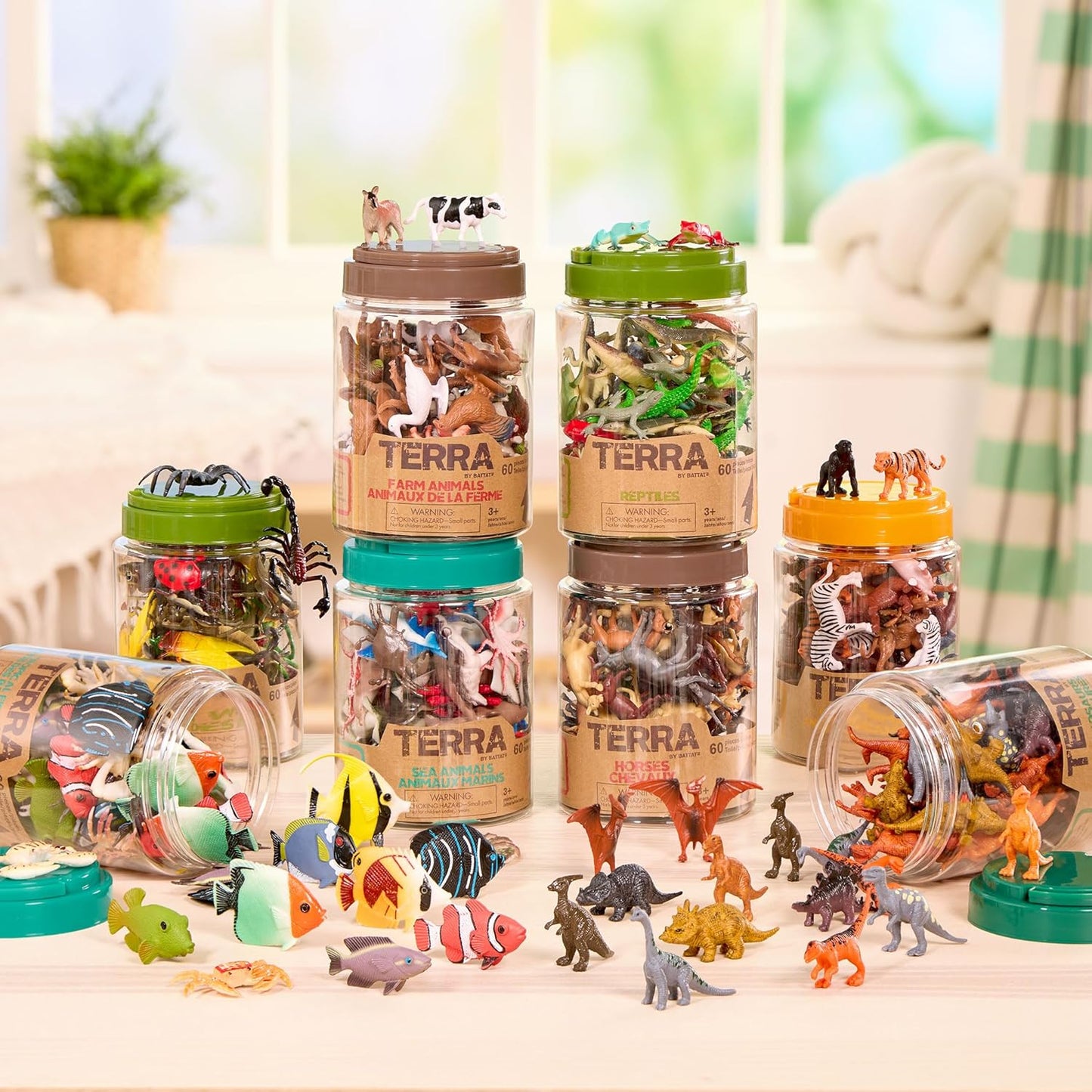 Terra Marine Life Sea Animal World Sea Creatures Figures 12 Types 60 Pieces Set Animal Toys Ages 3 Years Old and Up Authentic