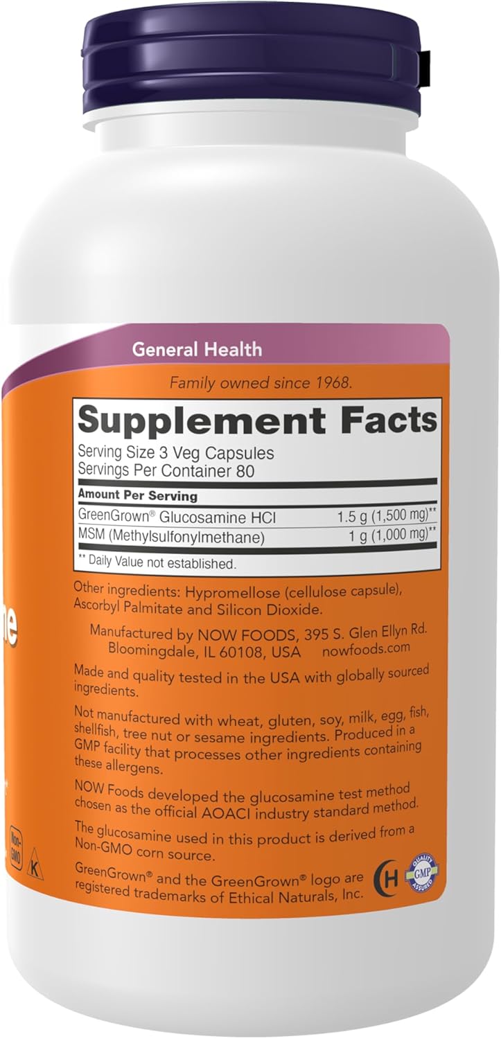 NOW Foods - Glucosamine and MSM - 240 Vegetarian Capsules