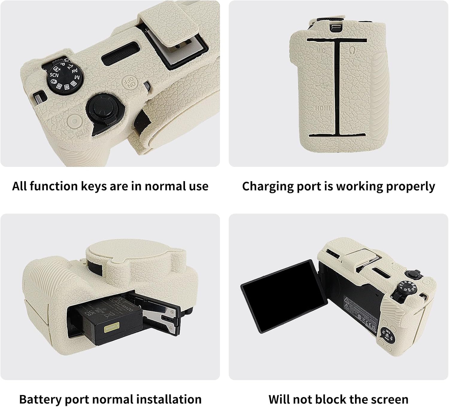 VOVMOEYA Camera Case for Canon PowerShot V1 Case, Silicone Case for Canon v1 Camera, 2 Ultra-thin Screen Protectors, Removable Lens Cap