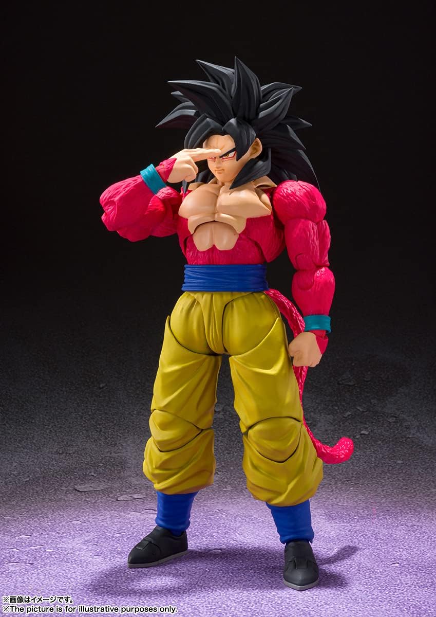 S.H. Figuarts Dragon Ball Z Super Saiyan 4 Son Goku, Approx. 5.9 inches (150 mm), PVC & ABS, Pre-painted Action Figure
