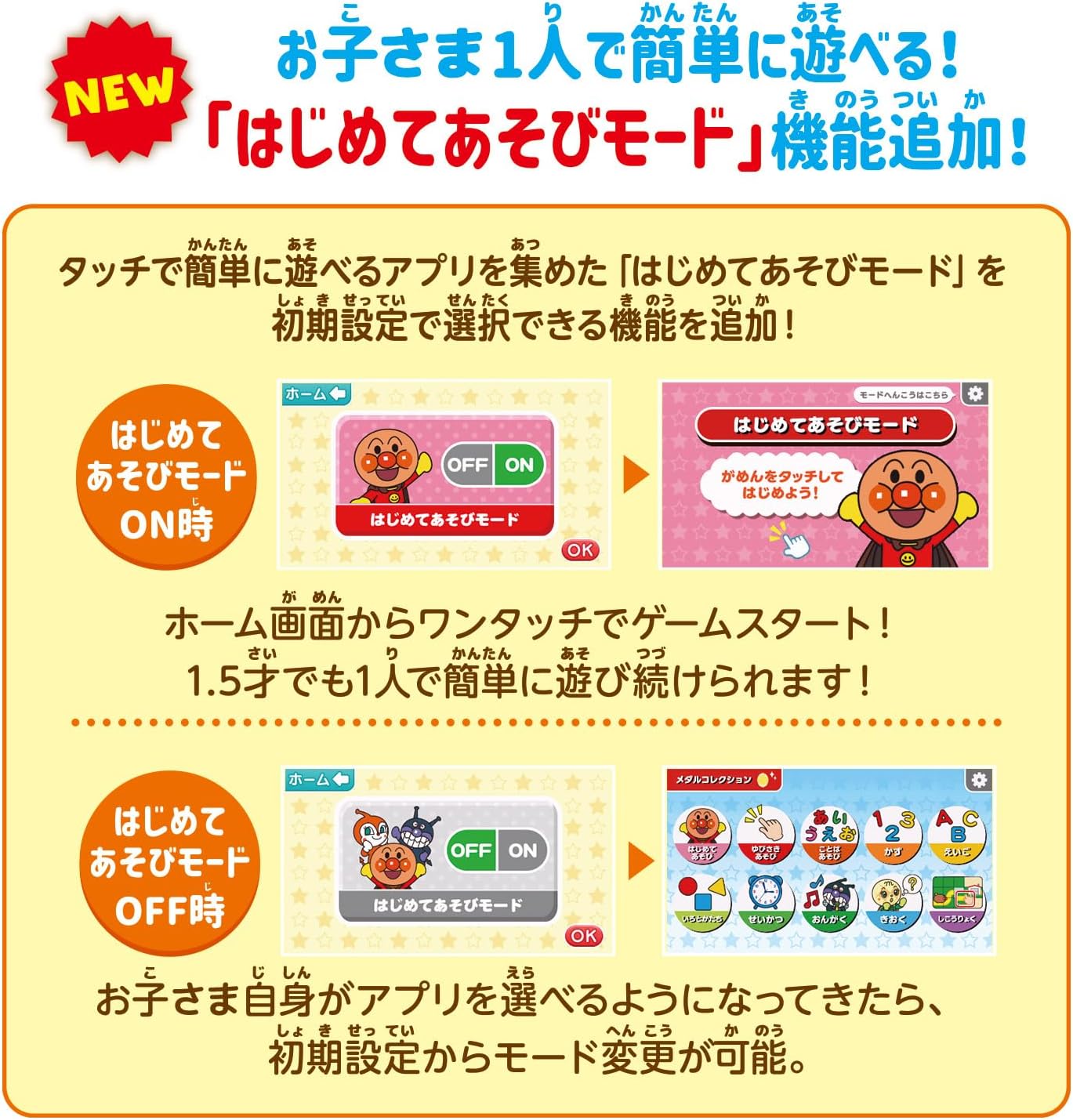 Bandai (バンダイ) Touch and Learn! Anpanman Educational Pad for Ages 1.5 and Up, Suitable for Children Aged 1 Year 6 Months and Above