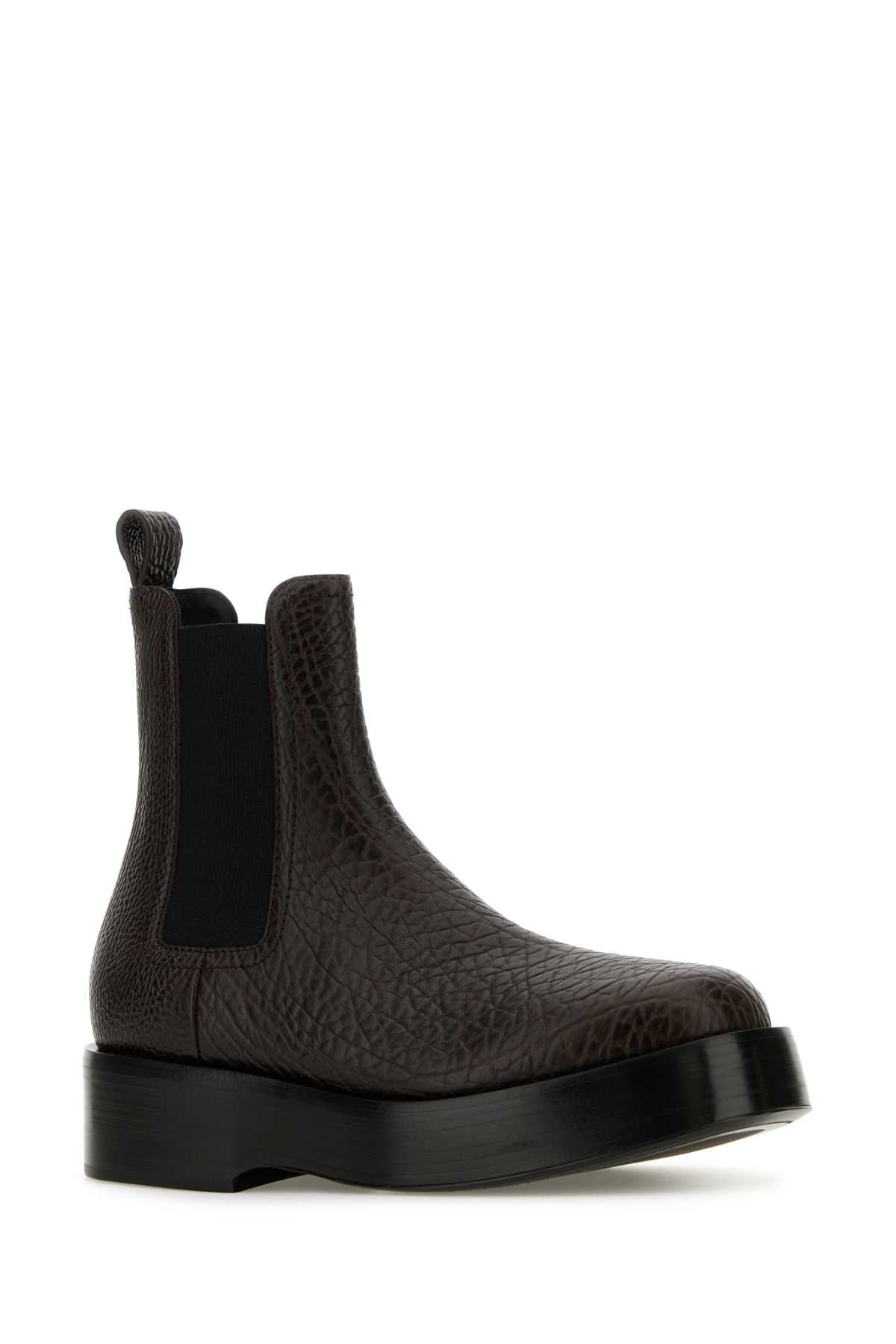Bottega ボッテガベネタダークブラウンレザートリノアンクルブーツ - Image 3