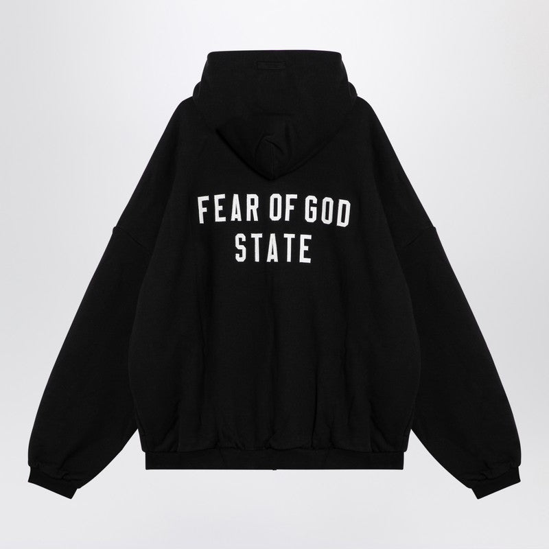Fear 神への恐怖は、ロゴ付きの黒いジップスウェットシャツ - Image 3