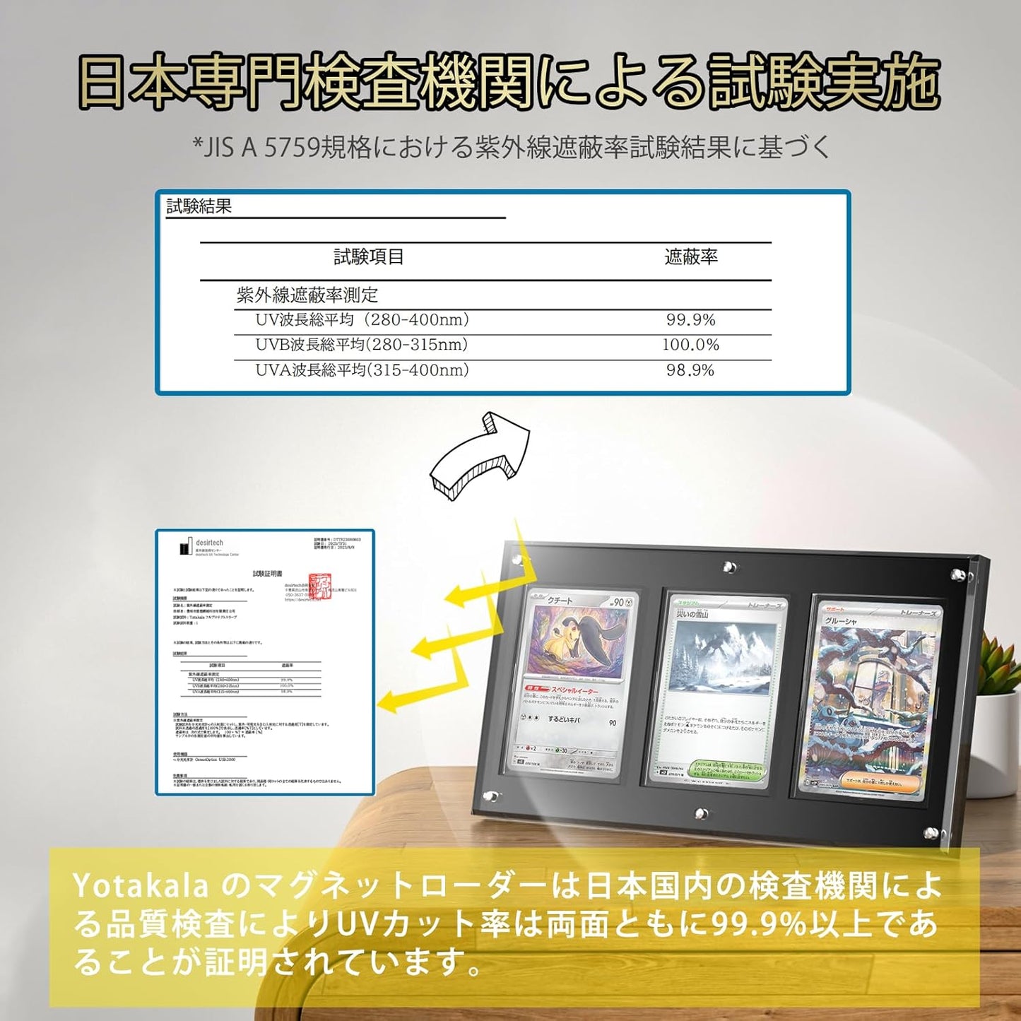 Magnet Loader UV Cut Trading Card Display Display Case Screw Down Magnet Loader Stand Included (Black, 3-Pack)