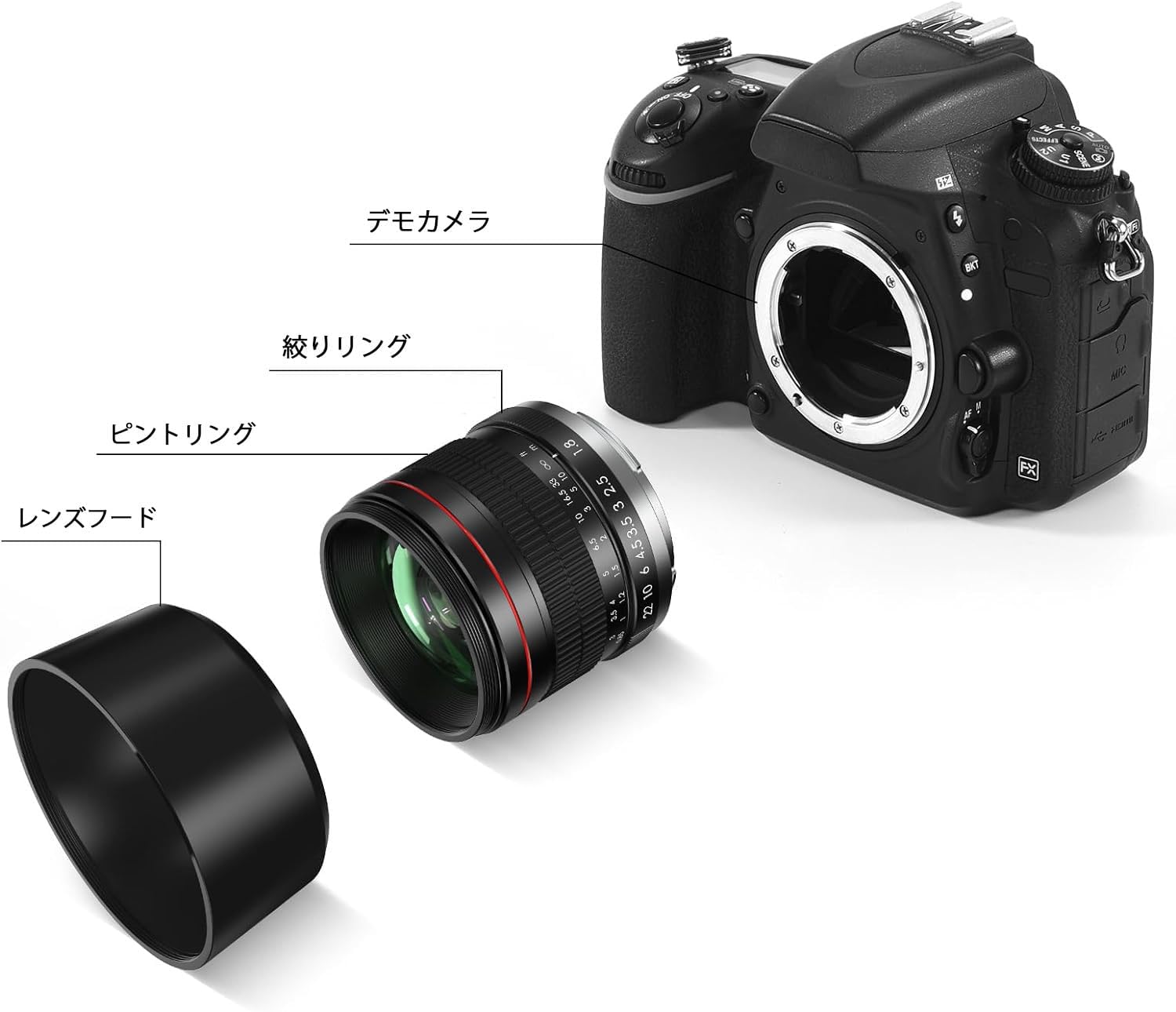 Lightdow for Canon EFレンズ 85mm F1.8 大口径レンズ単焦点 中望遠レンズ for Canon EOS Kiss X10i X10 X9i X9 X8i X7i X6i X5 X4 X3 X2 X70 90D 80D 70D 60D 6D 5D 250D Rebel T8i T7 T7i T3i一眼レフカメラレンズ
