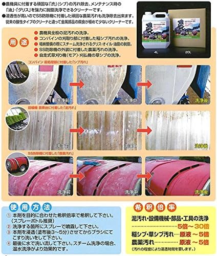 KDPZZ 1.6 gal (4 L) All-Purpose Cleaning Agent for Agricultural Equipment, Easy to Clean Rice, Mud, Oil, and Pesticide Stains