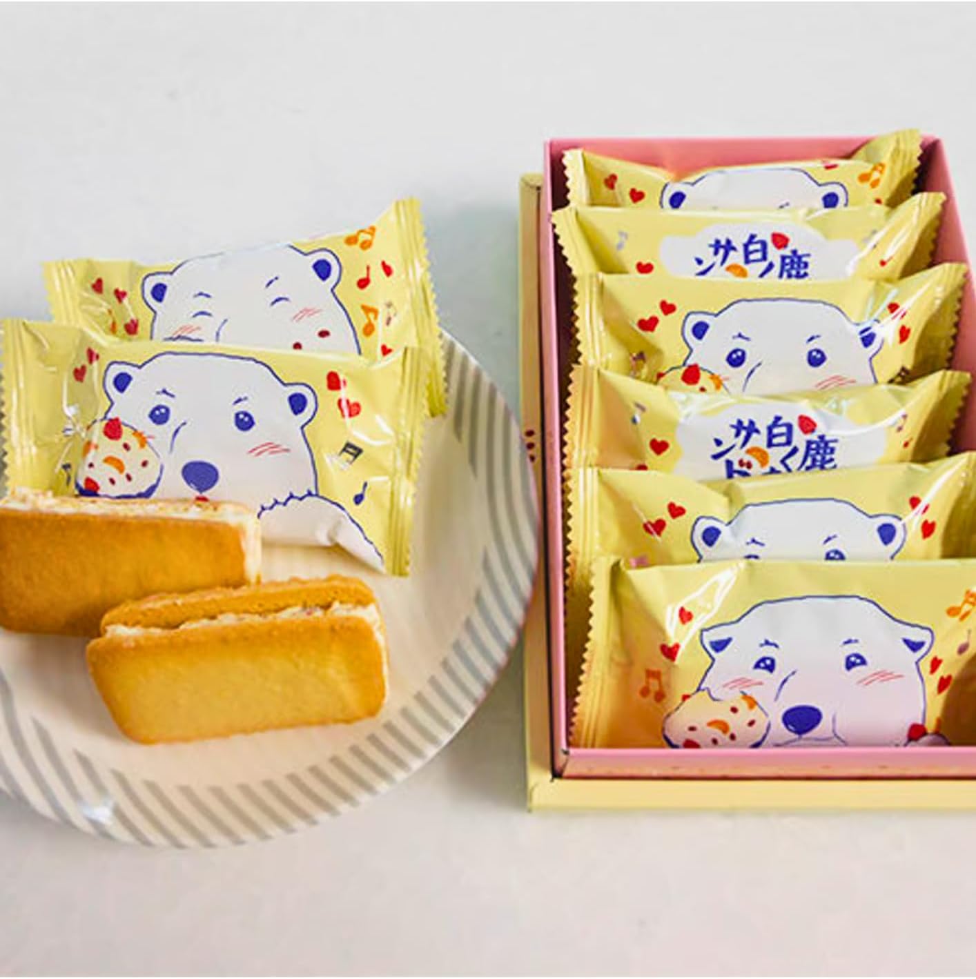 Kagoshima Souvenir White Kumadon Sand Cookies, Pack of 12