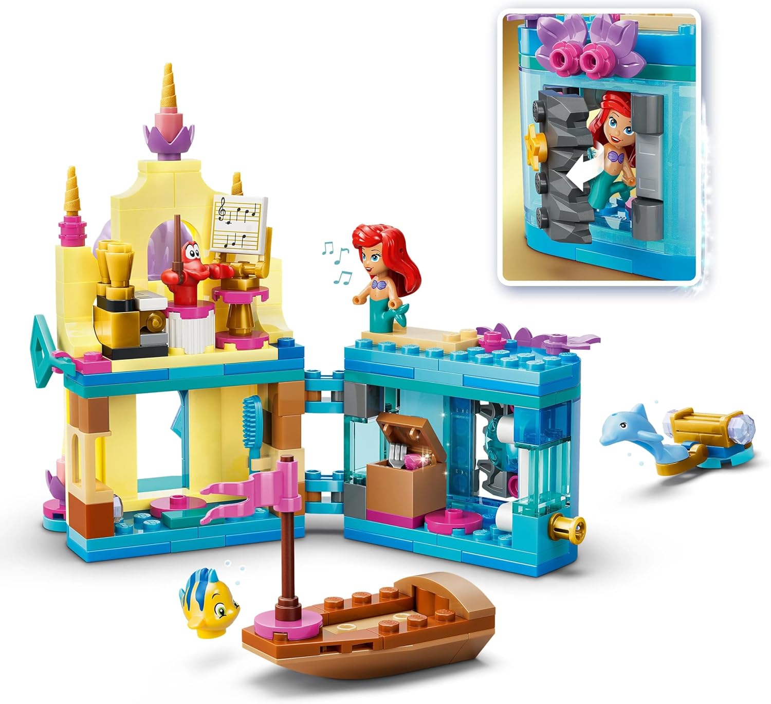 Lego 43285 Disney Princess Ariel's Magic Mini Palace Toy Birthday Present Blocks Educational Girls Boys Children 5 6 7 8 Years Old Disney Goods Interior Stylish