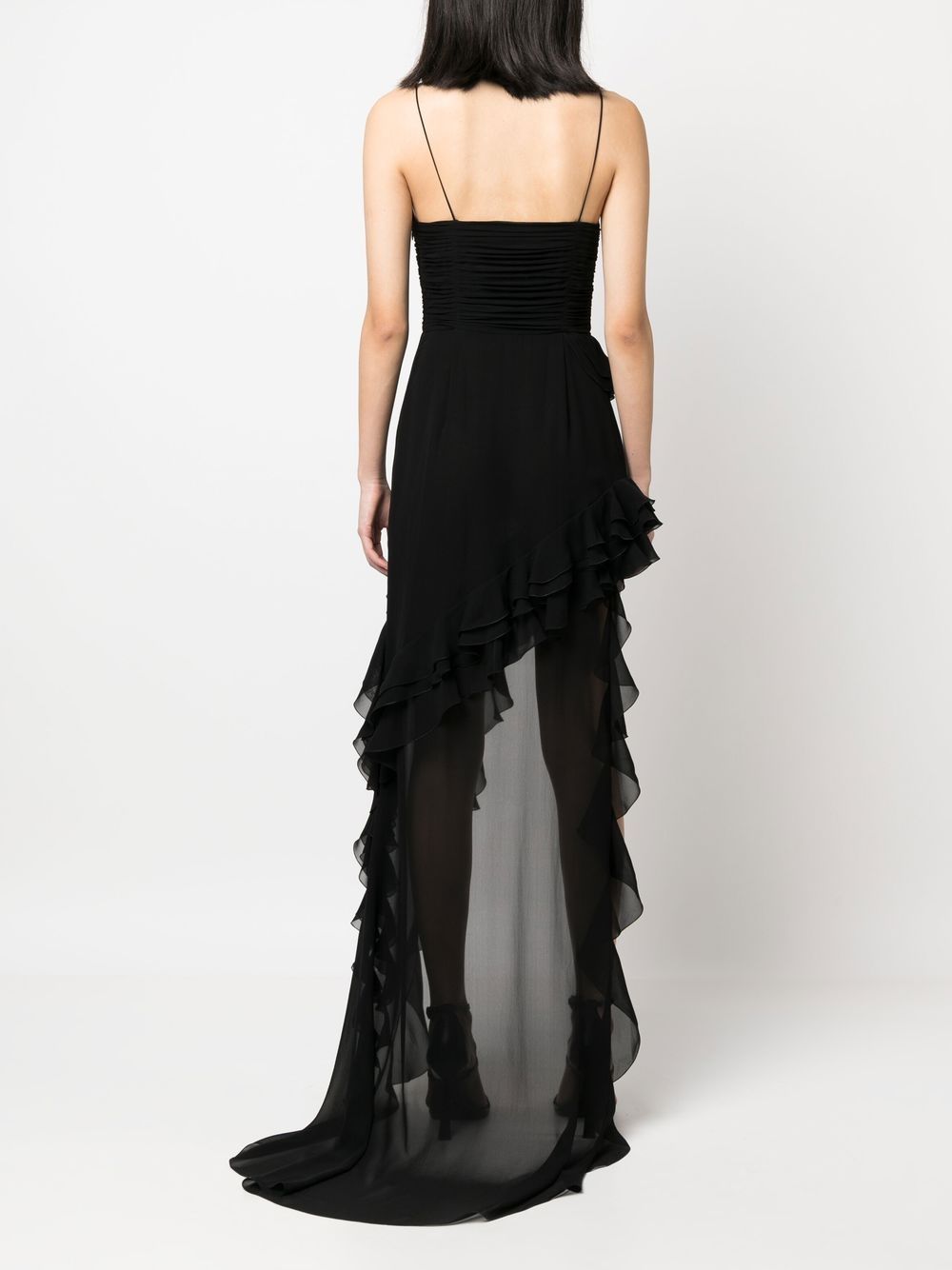Alessandra Rich アレッサンドラリッチフリルディテールシルクジョーゼットイブニングドレス - Image 3