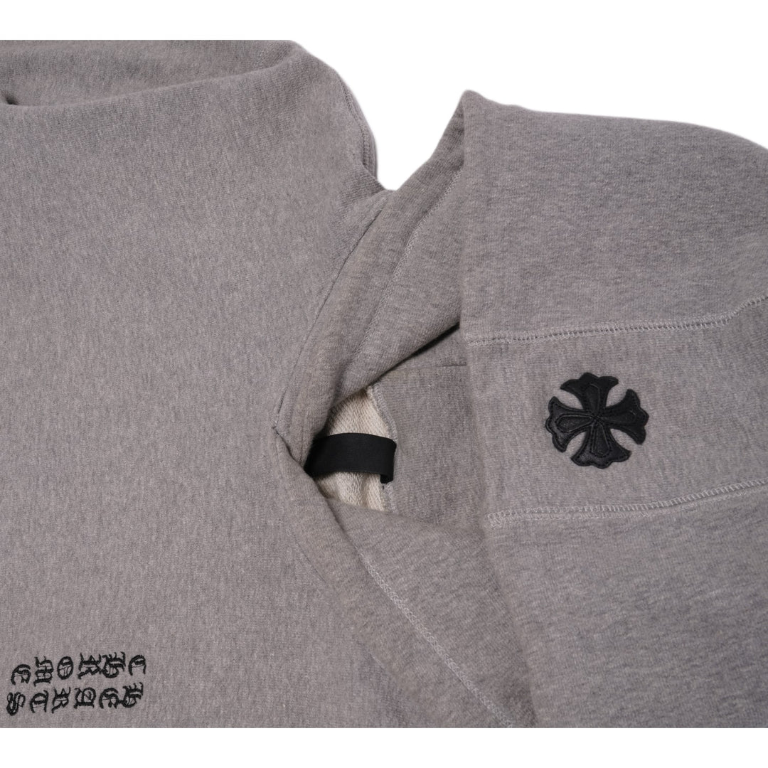 CHROME HEARTS 'PLUS CROSS' PATCH GREY HOODIE