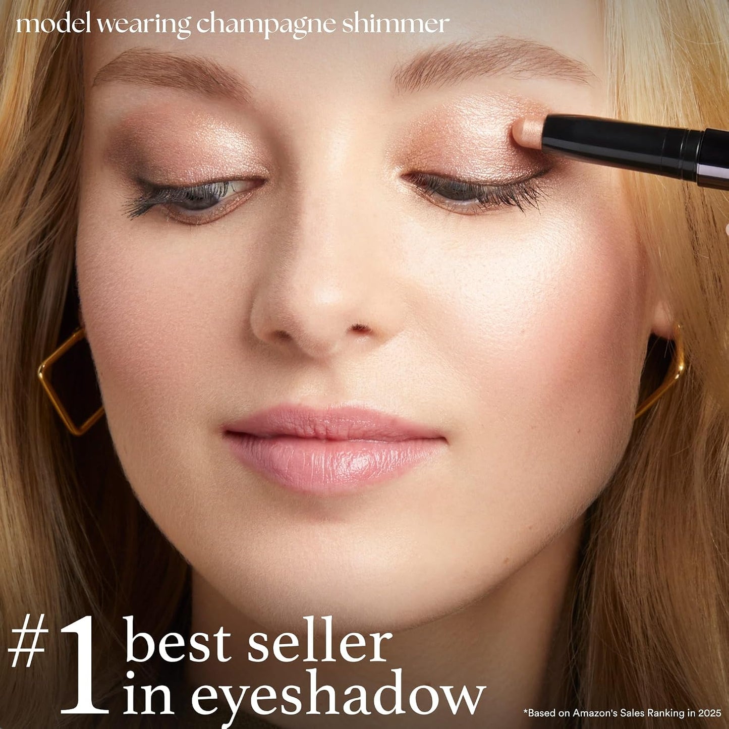 Julep Eyeshadow 101 Cream-to-Powder Waterproof Eyeshadow Stick – Champagne Shimmer – Long-Lasting, Buildable, Crease-Proof, Cruelty Free, Shimmer Finish with Built-In Smudger
