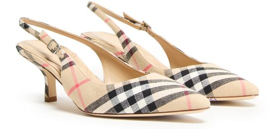 BURBERRY Birdie Check slingback pumps - Image 3