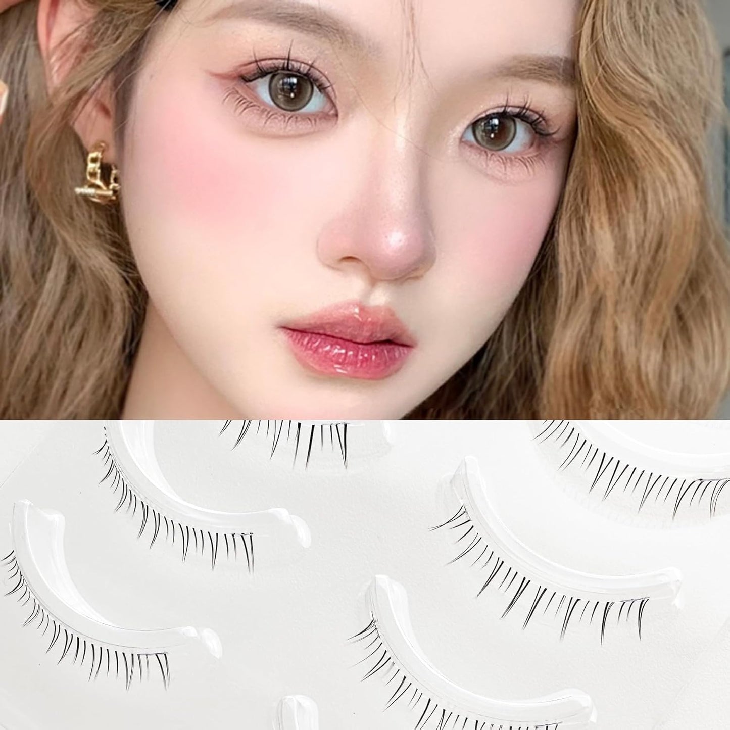 Lower Eyelashes False Eyelashes Transparent Axis False Eyelashes Natural Lower Eyelashes Lower Eyelashes High Quality Fiber Manual 5 Pairs X13