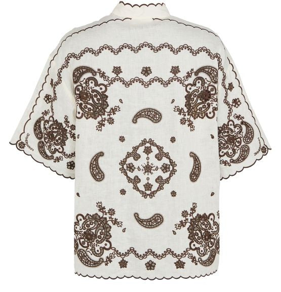 ZIMMERMANN Ascension embroidered short sleeves shirt - Image 3