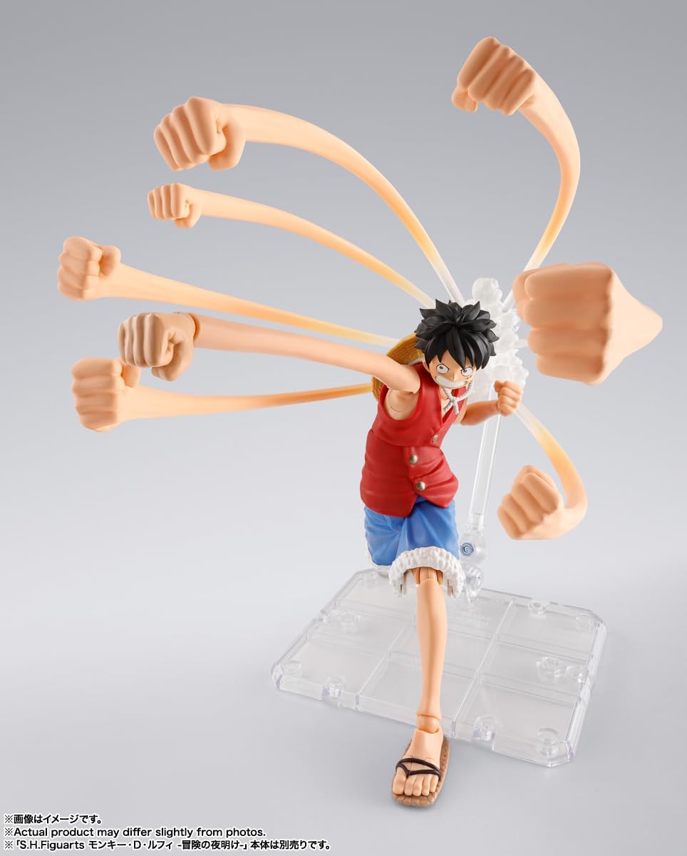 BANDAI SPIRITS S.H. Figuarts ONE PIECE Monkey D. Luffy - Dawn of Adventures - Rubber Rubber Optional Parts Set, Approx. 5.7 inches (145 mm), PVC & ABS Pre-painted Option Parts