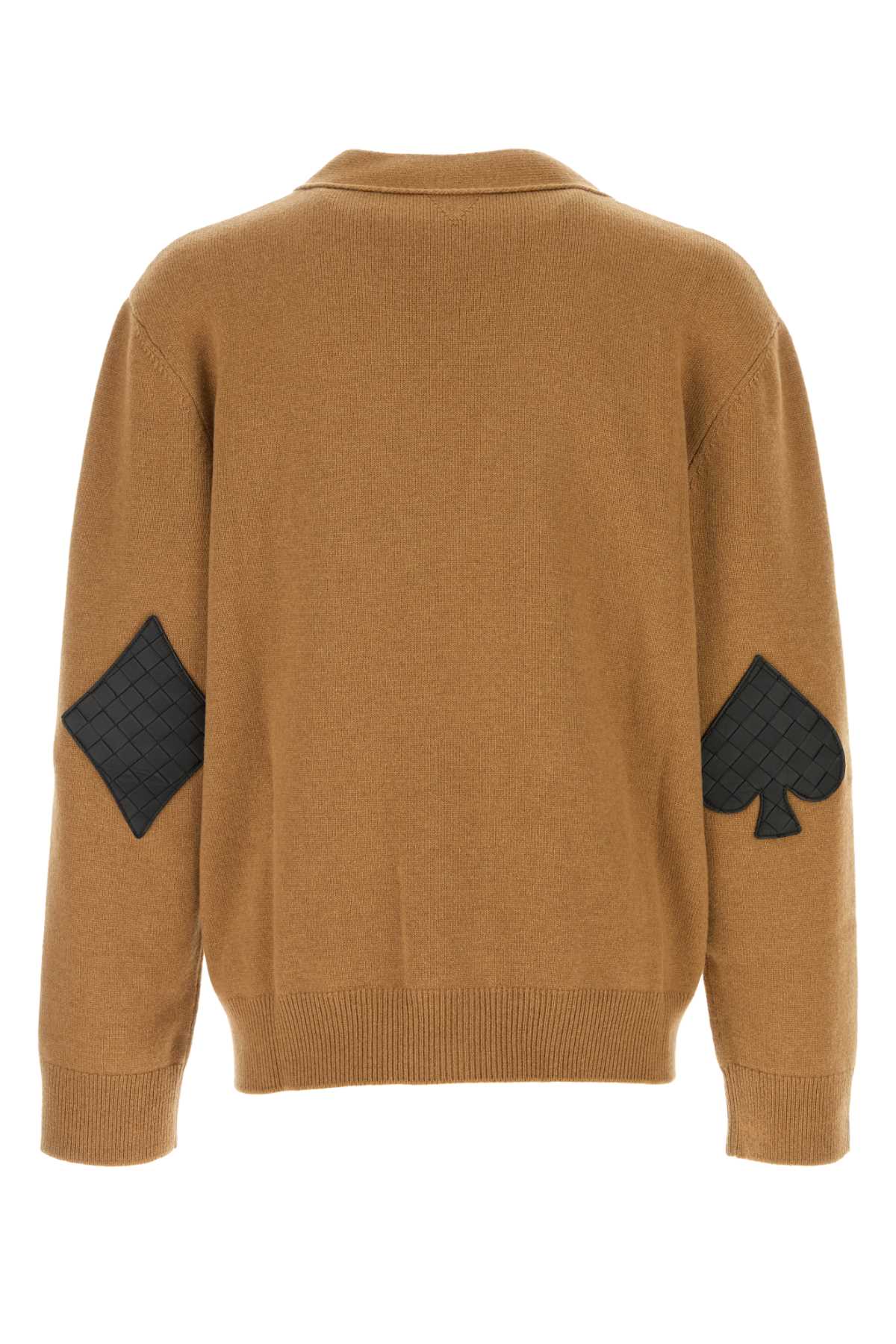 Bottega ボッテガベネタキャメルストレッチカシミアブレンドカーディガン - Image 3