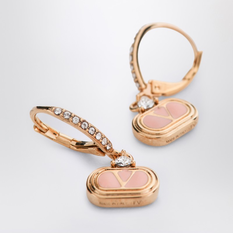 Valentino 金属およびスワロフスキー結晶のバレンティーノガラヴァニ楕円形のイヤリング - Image 3
