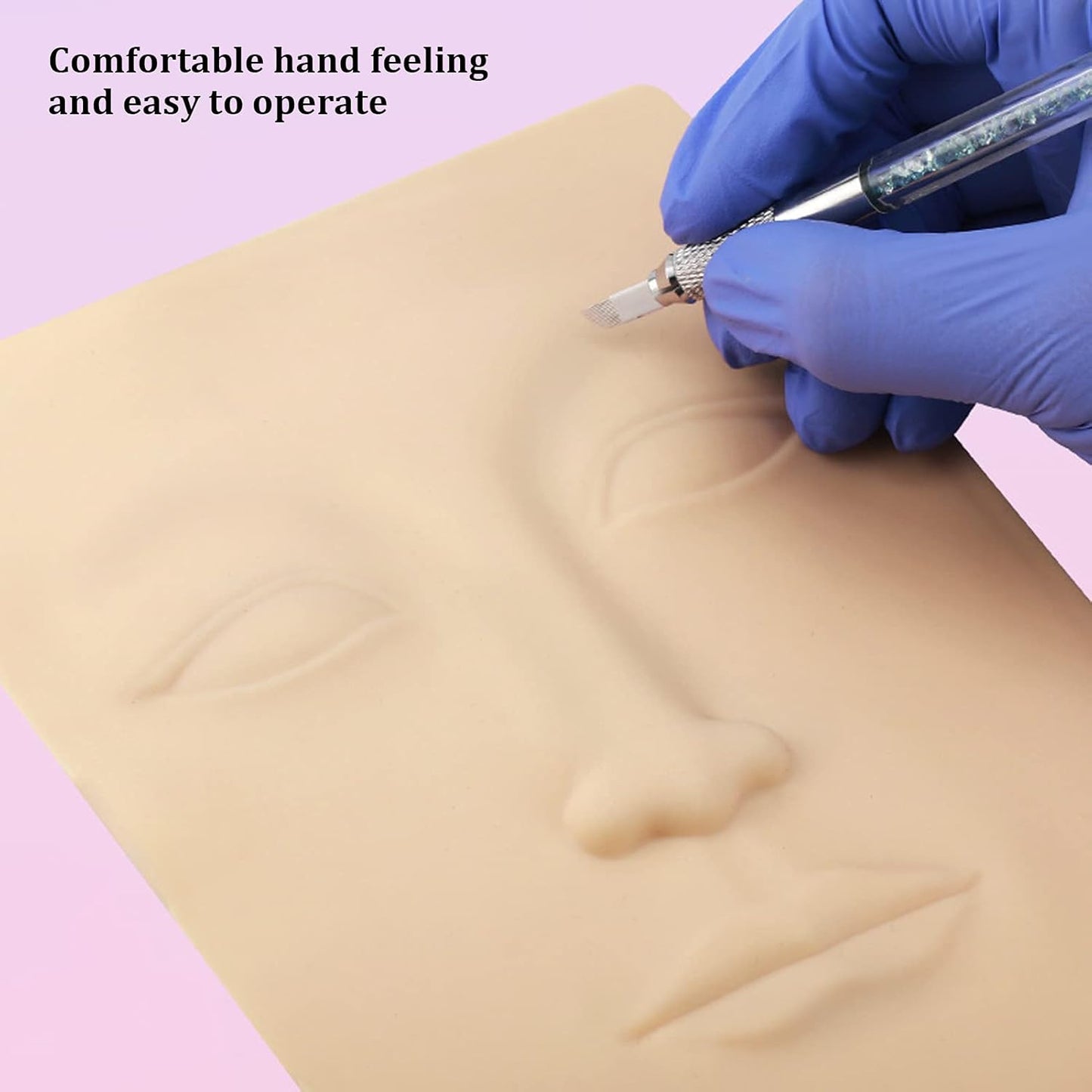 Permanent Makeup Practice Skin, Washable Reusable 4D Facial Tattoo Training Skin for Eyebrow Eyeliner Lip