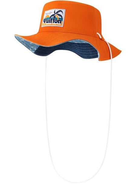 LOUIS VUITTON Denim Patchwork Explorer Reversible Bucket Hat - Image 3