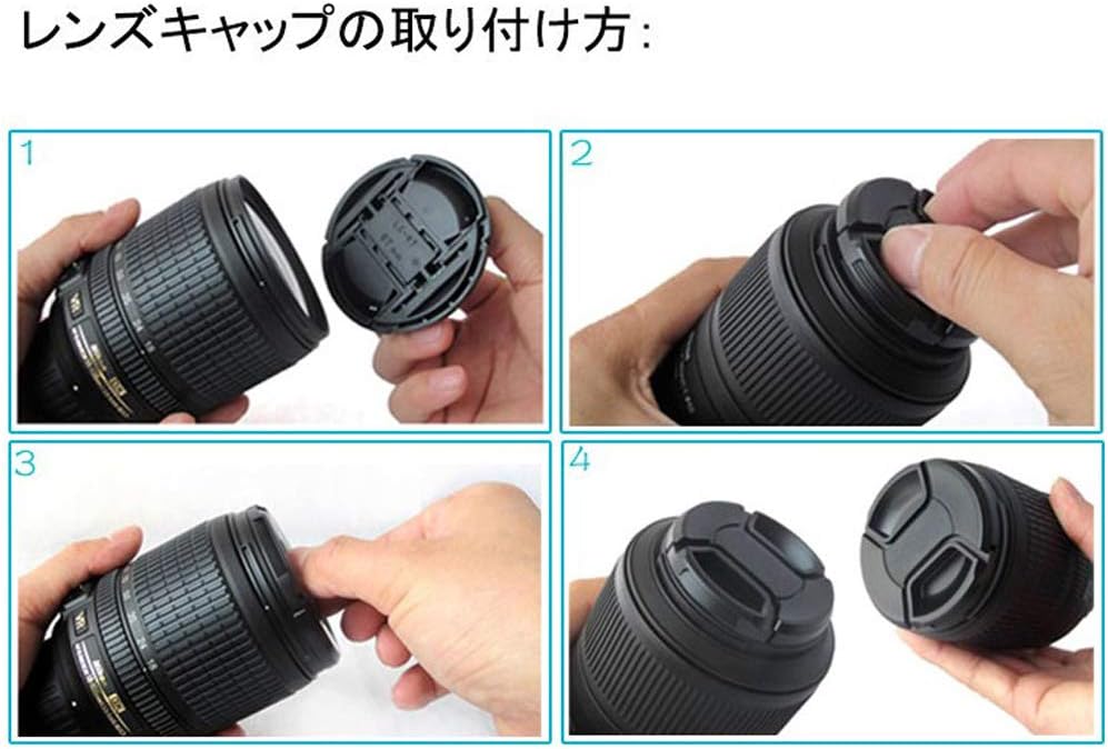 2.2 inches (55 mm) Lens Cap, Set of 3, Inner Type One-Touch Lens Cap with Shedding Prevention Hook, 2.2 inches (55 mm) Lens Protector, Front Cap