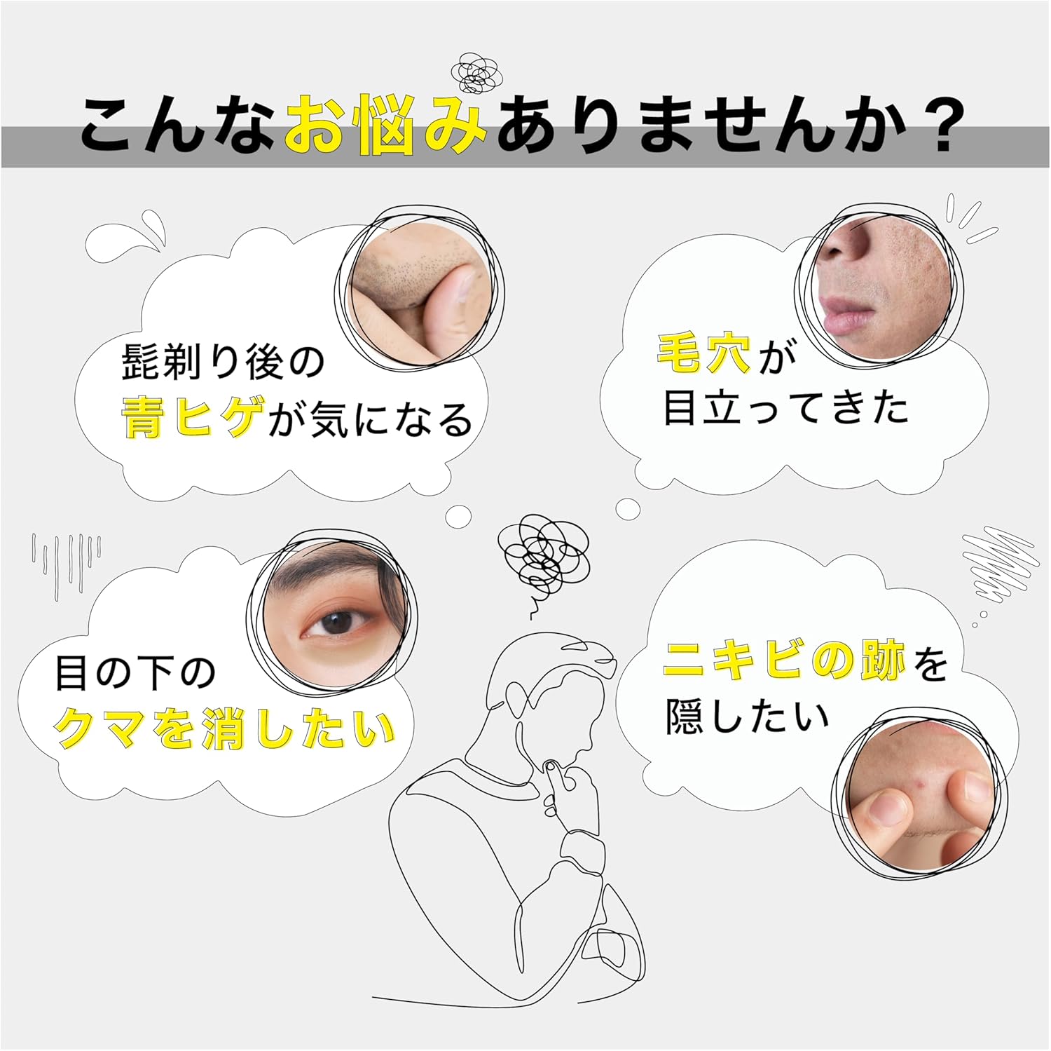 Men's BB Cream, Covers Blue Beard, Pores and Blemishes, Skin Tone, UV Protection SPF 50+, PA++++, Natural Finish