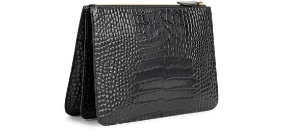 TOTEME Croc-effect tri-compartment leather clutch - Image 3